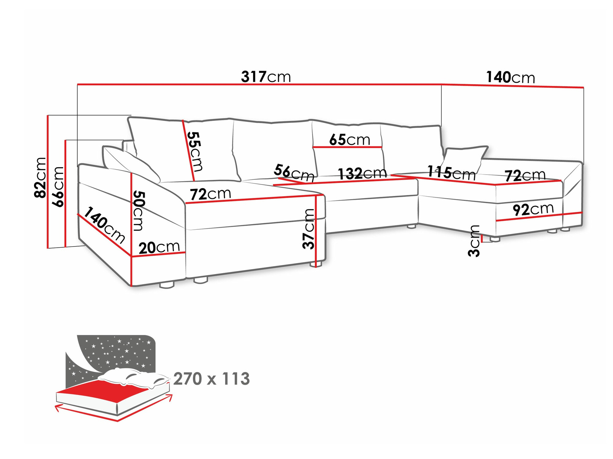 Minkštas kampas Memphis 131 (Paros 06)