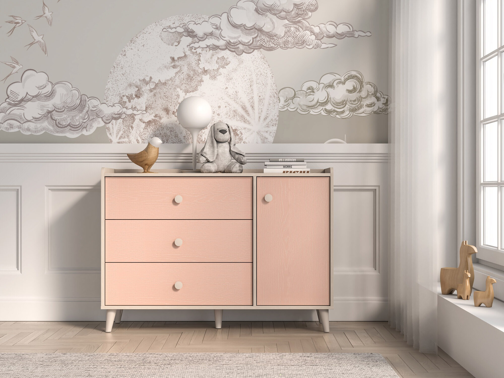 Komoda Tortoli 104 (Rožinė)