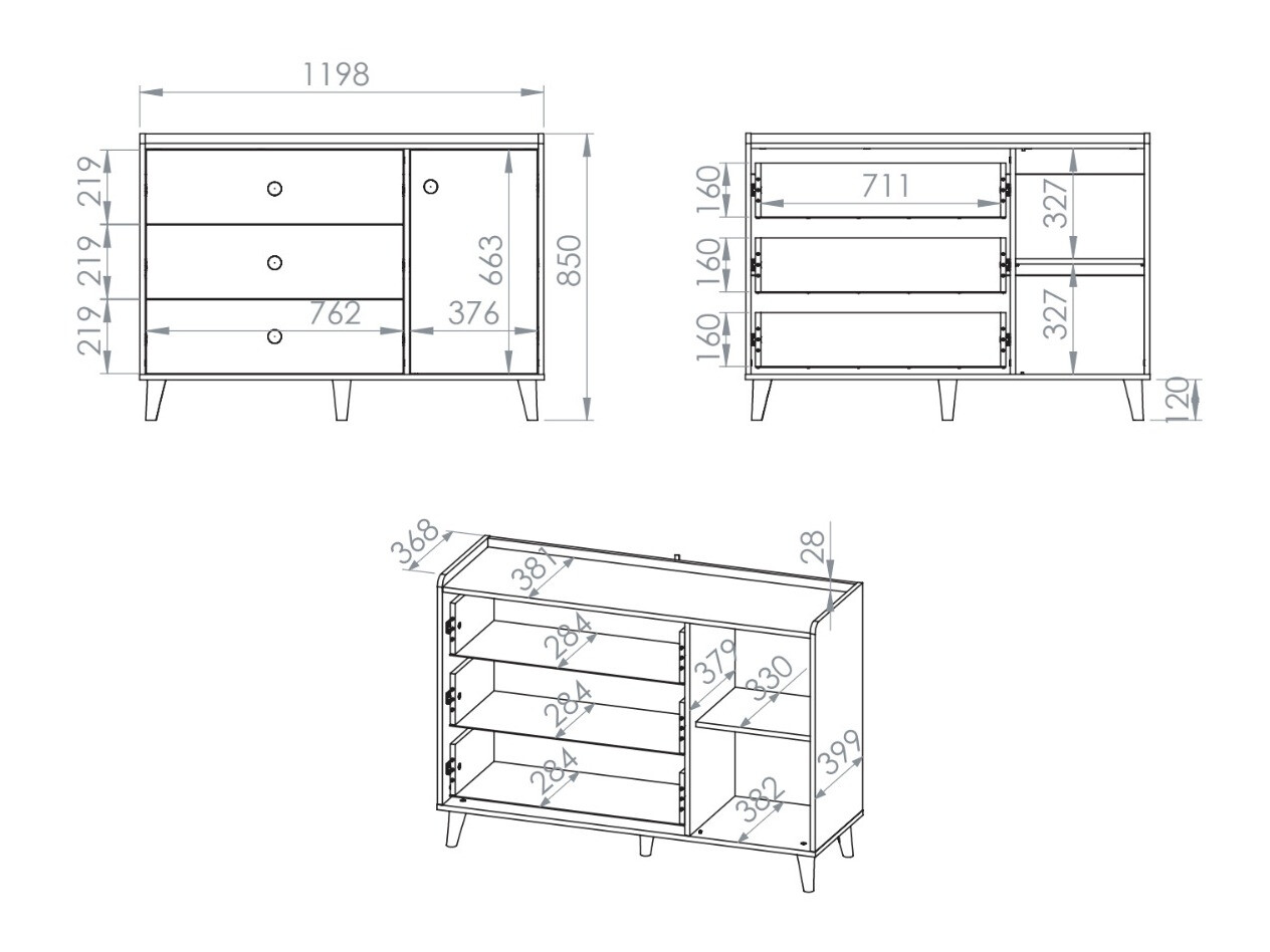 Komoda Tortoli 104 (Rožinė)