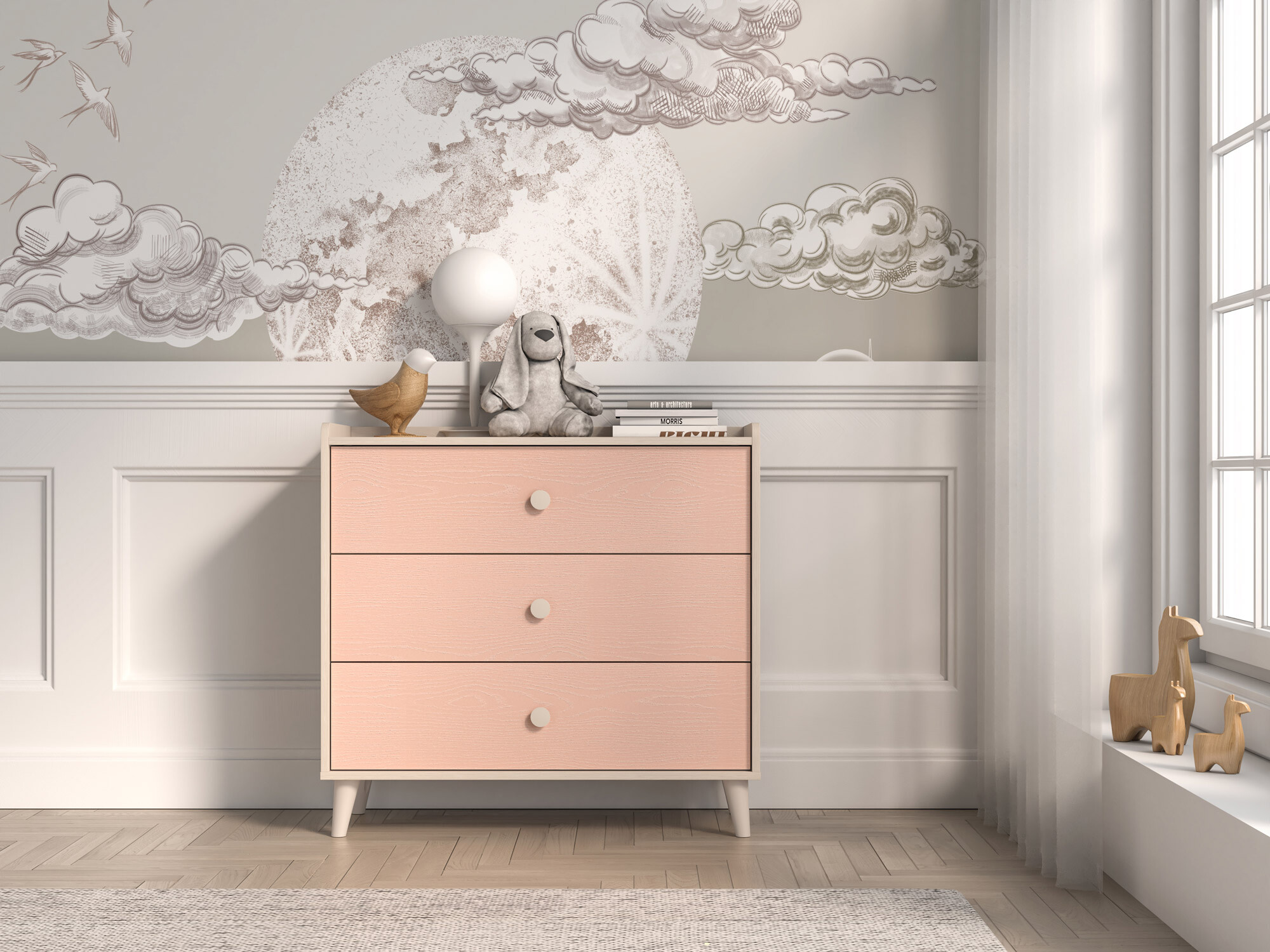 Komoda Tortoli 105 (Rožinė)