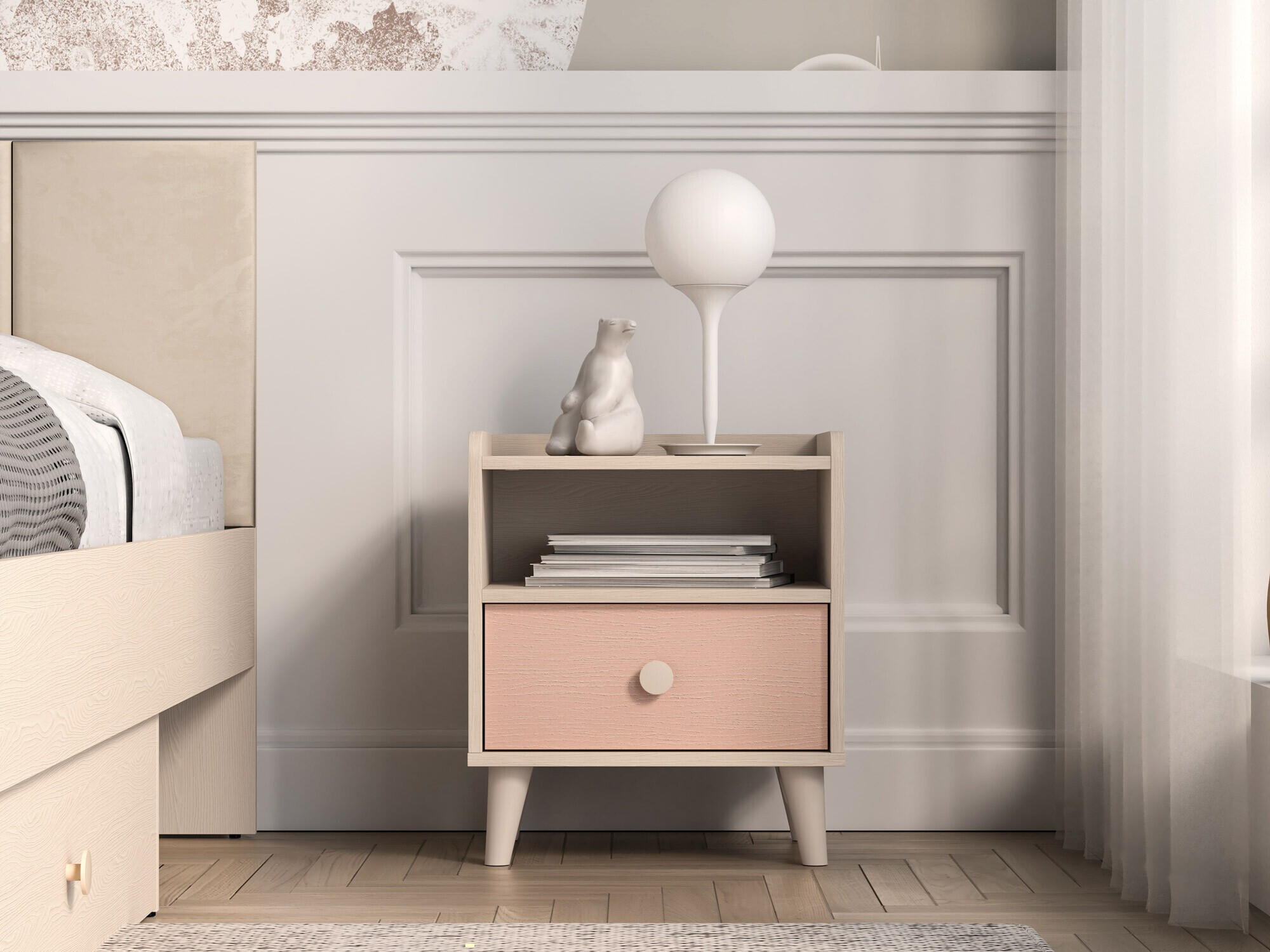 Naktinis staliukas Tortoli 108 (Rožinė)