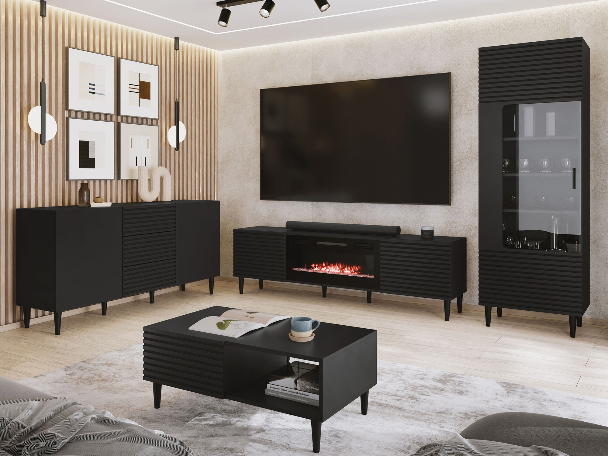 TV staliukas Comfivo Mavmono 110 (Juoda)