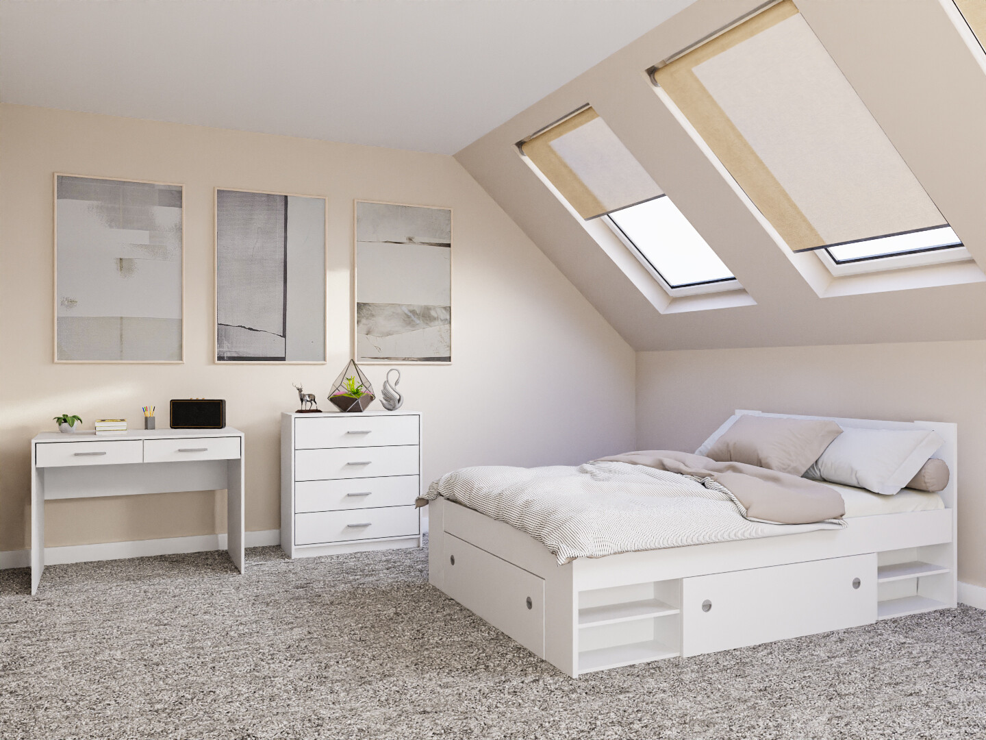 Miegamojo komplektas Novsore 155 (Balta)