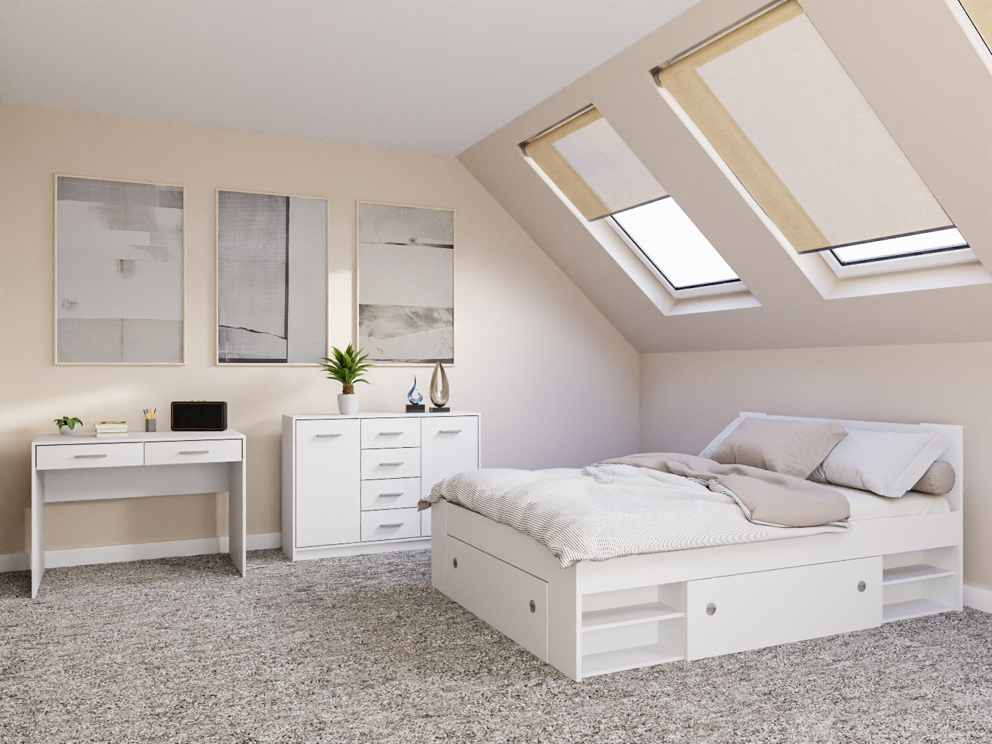 Miegamojo komplektas Novsore 156 (Balta)