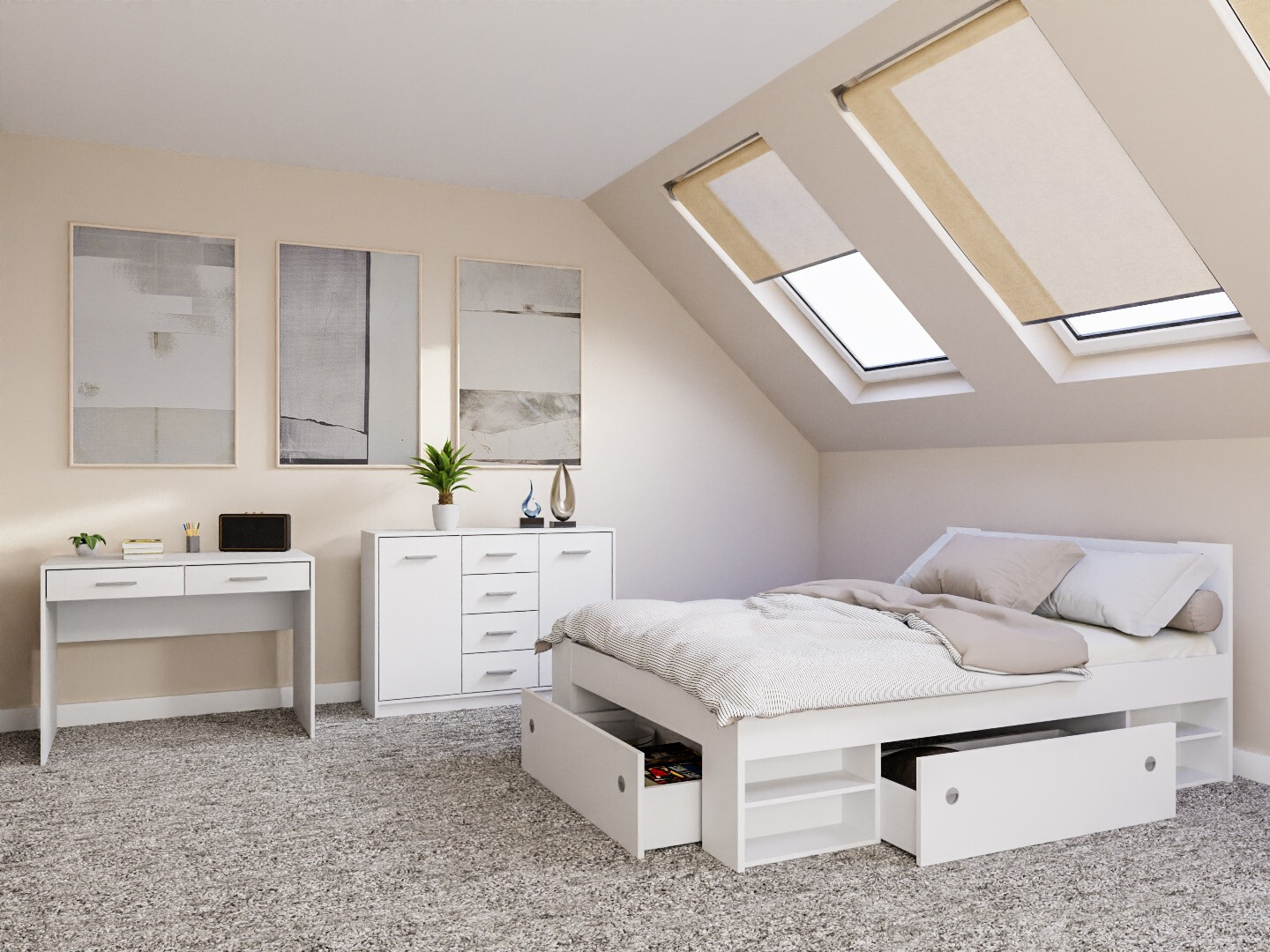 Miegamojo komplektas Novsore 156 (Balta)