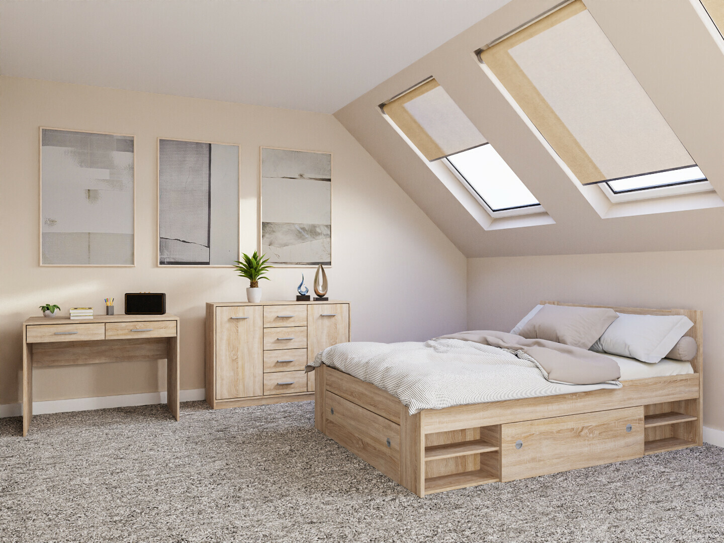 Miegamojo komplektas Novsore 156 (Sonomos ąžuolas)