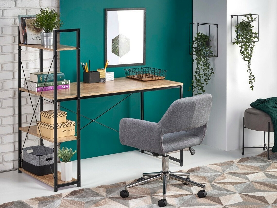 Darbo stalas Houston 1888 (Sonomos ąžuolas + Juoda)