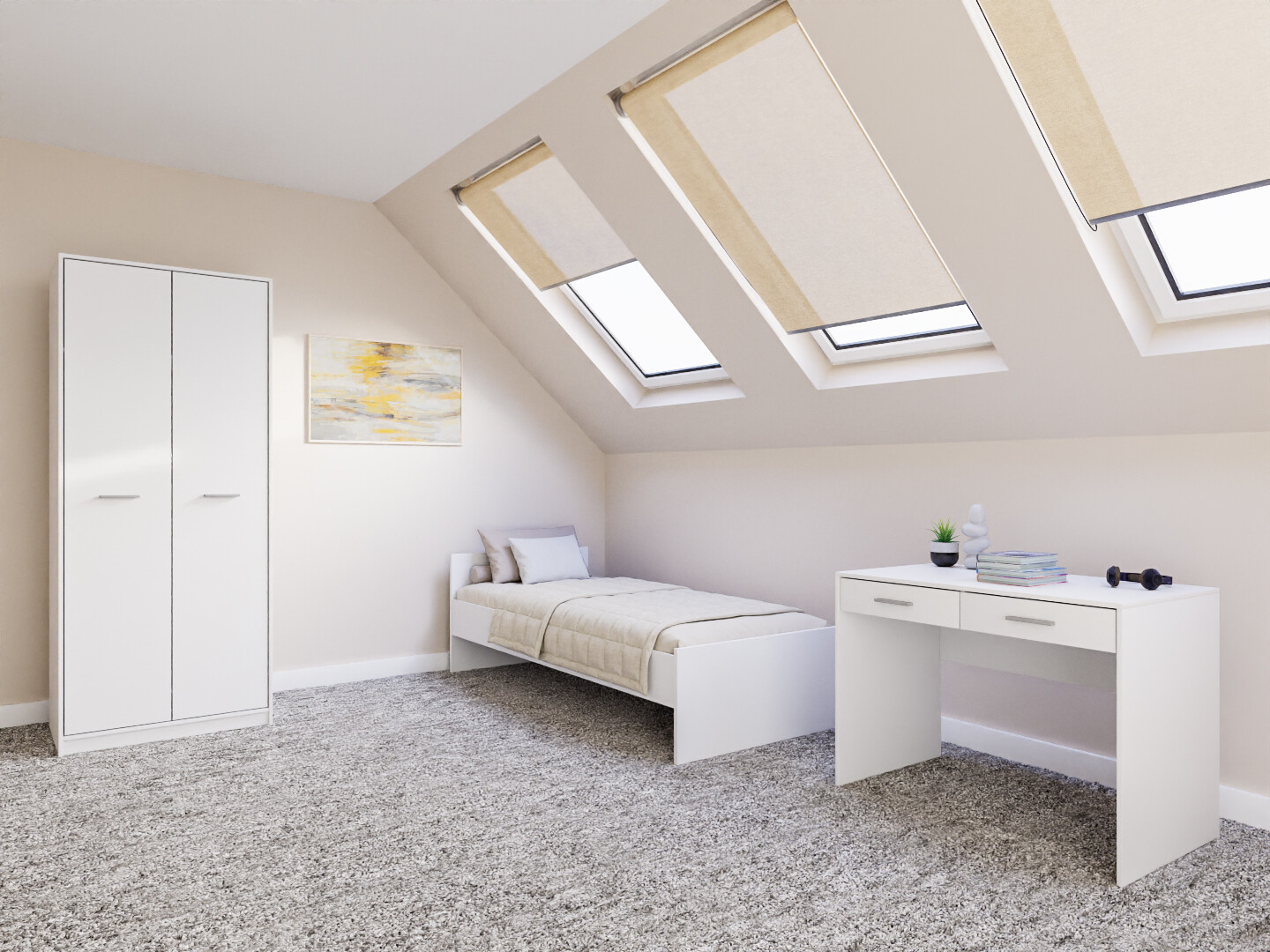 Miegamojo komplektas Novsore 157 (Balta)