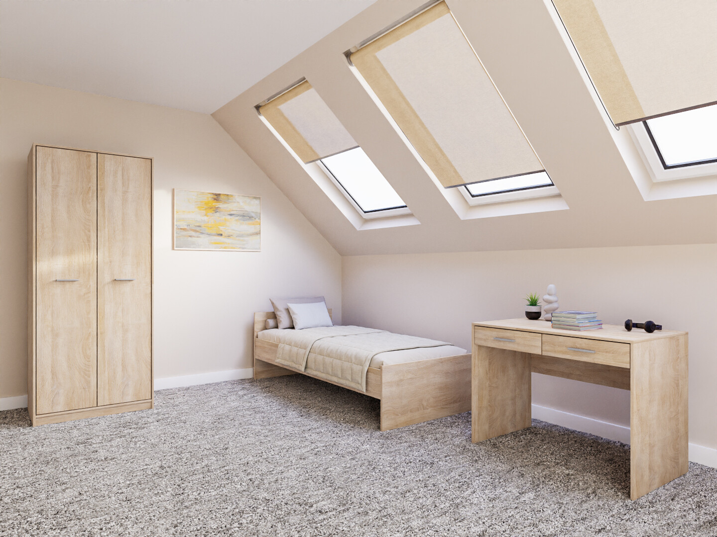 Miegamojo komplektas Novsore 157 (Sonomos ąžuolas)