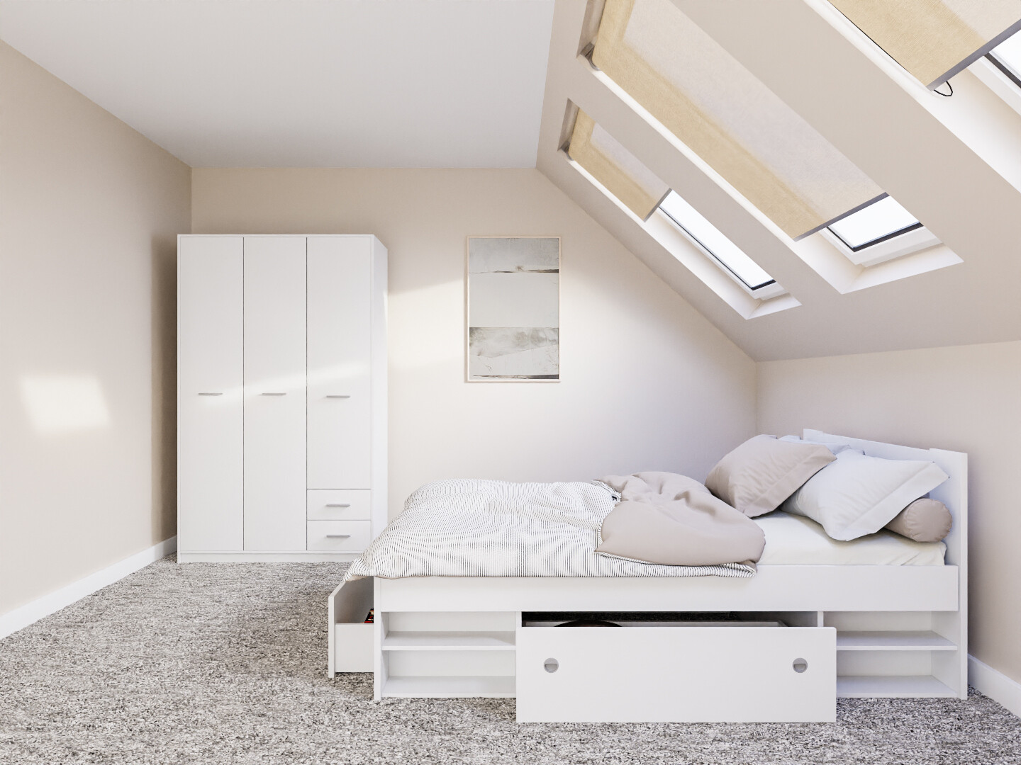 Miegamojo komplektas Novsore 158 (Balta)