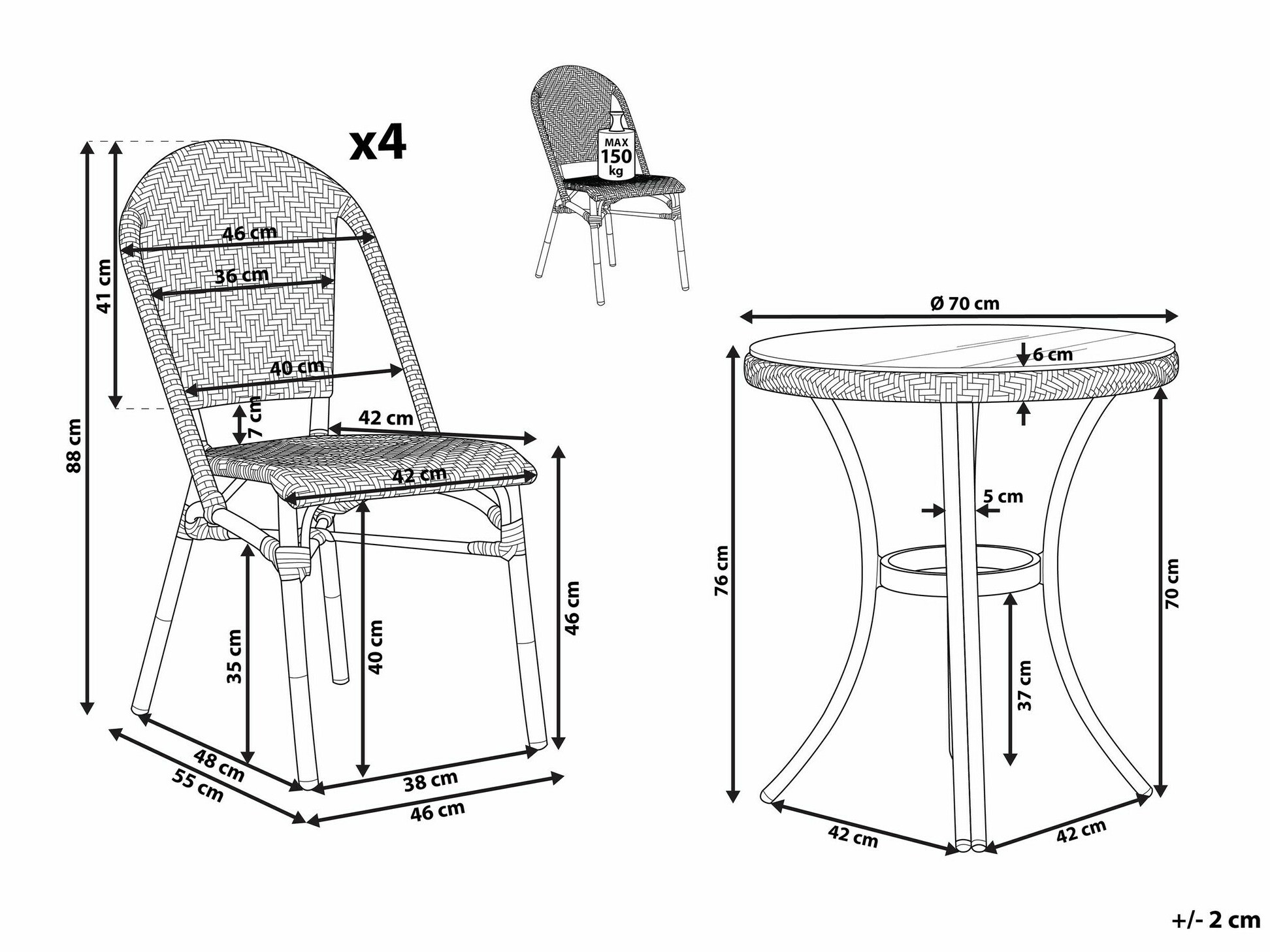 Stalo ir kėdžių komplektas Berwyn 2479