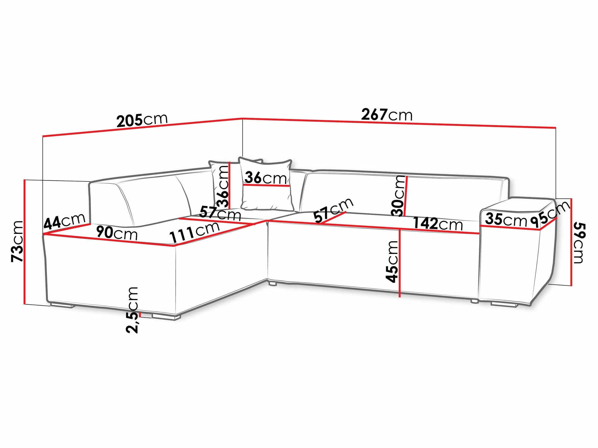 Minkštas kampas Comfivo 289 (Horton 204.10)