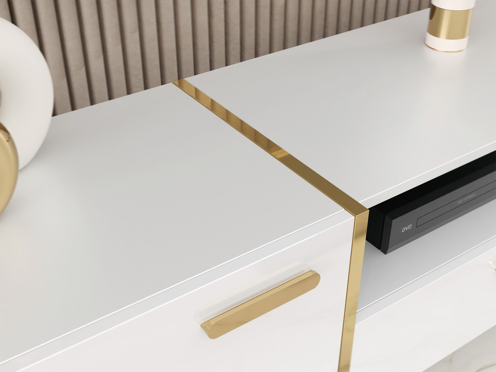 TV staliukas Comfivo Teslomo 113 (Balta + Blizgi balta)