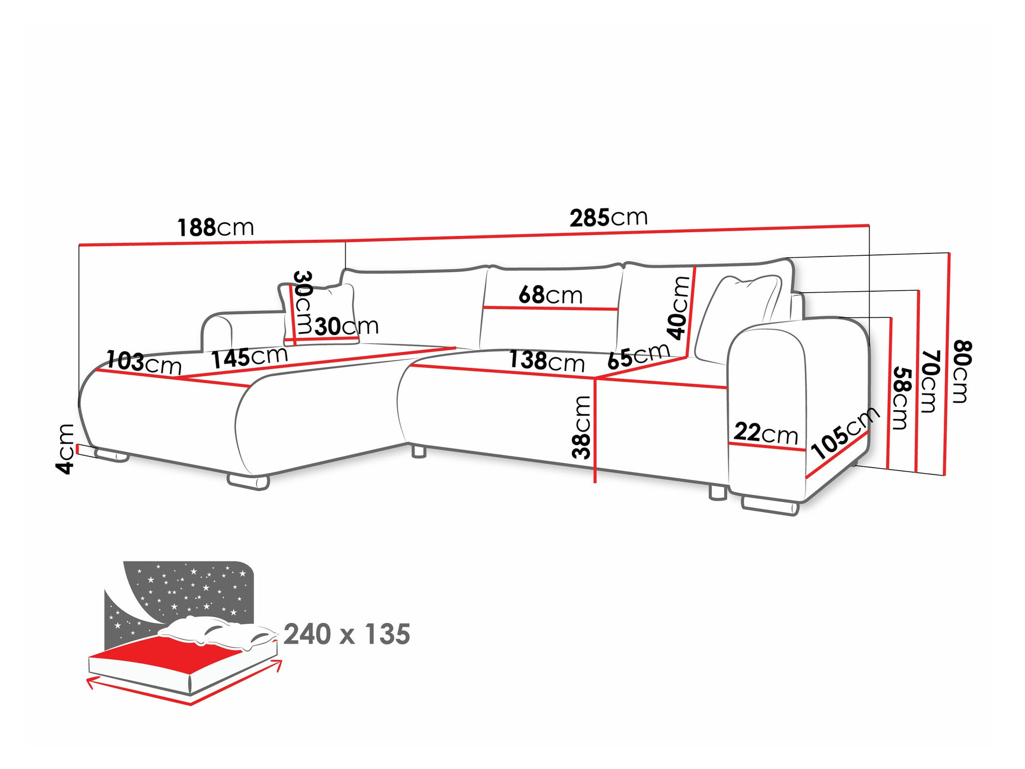 Minkštas kampas Comfivo 410 (Poso 100)