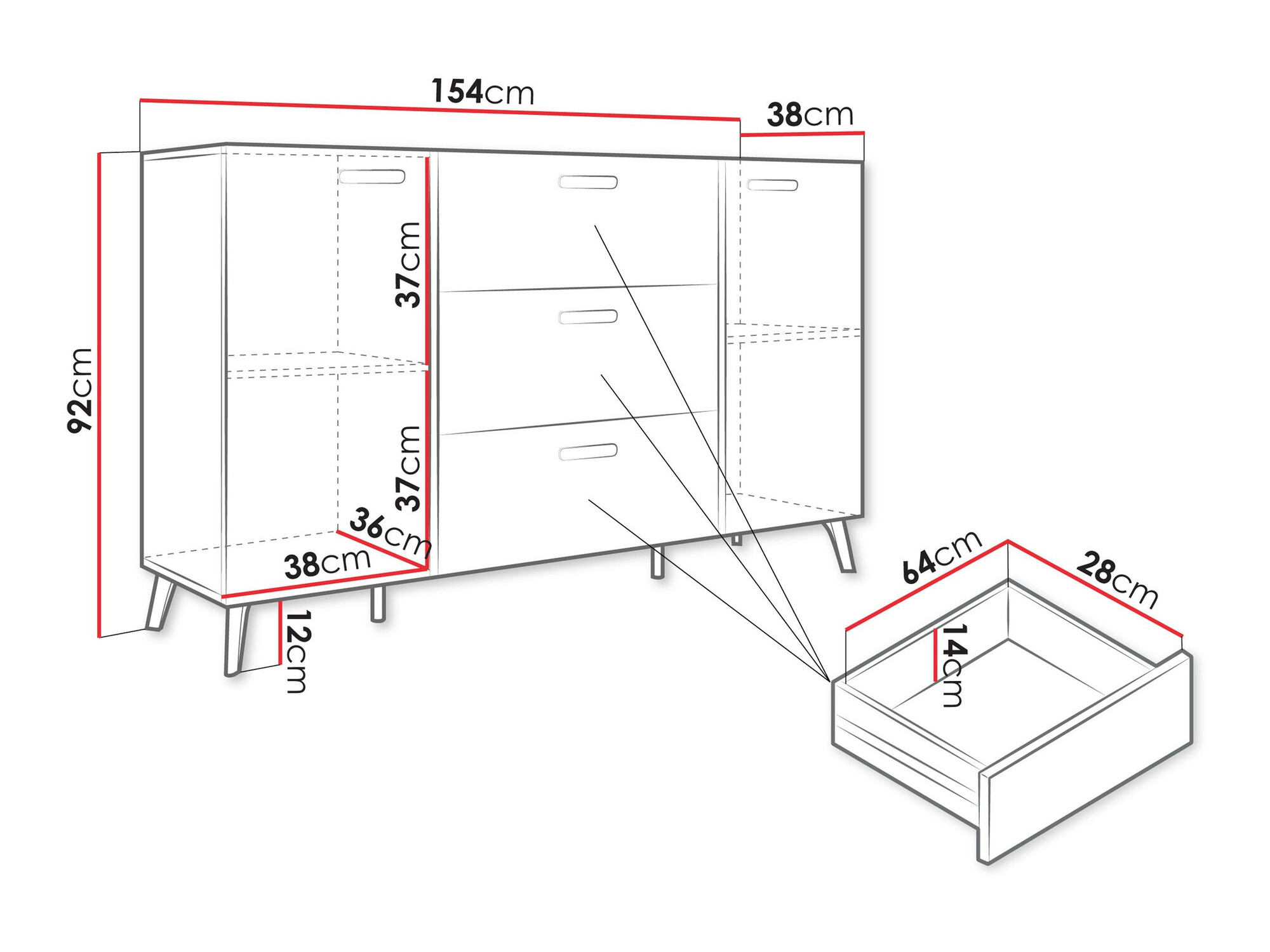 Komoda Comfivo Capella I (Kašmyras + Blizgus kašmyras)