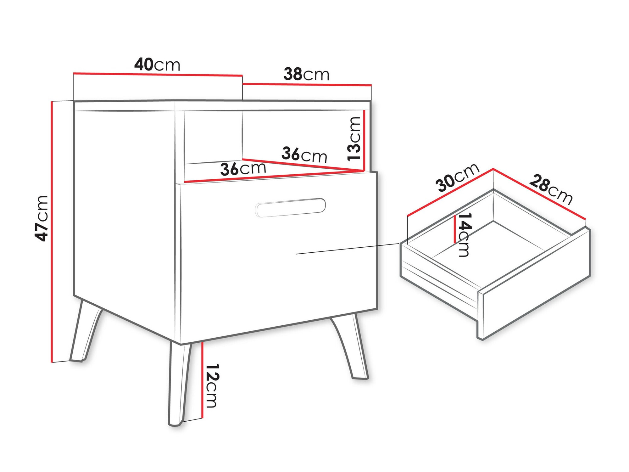 Naktinis staliukas Comfivo Capella (Kašmyras + Blizgus kašmyras)