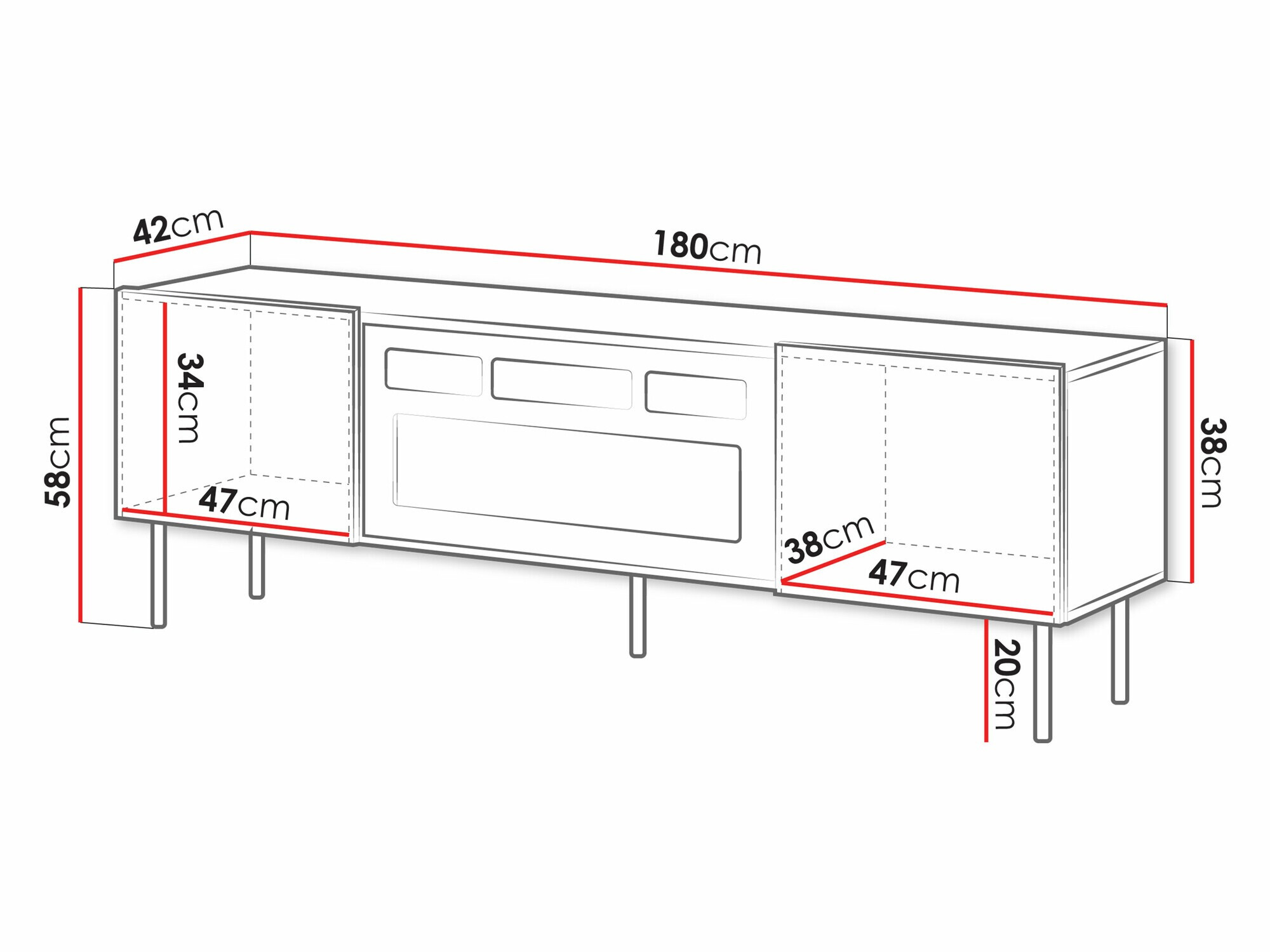 TV staliukas Ratio (Juoda)