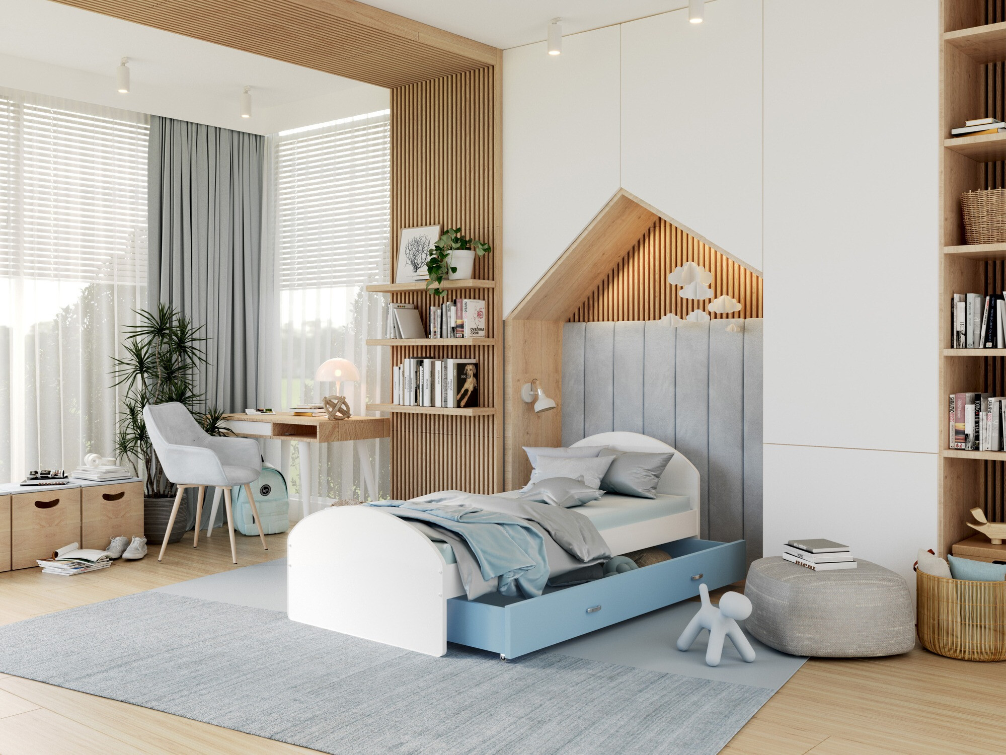 Lova Aurora 177 (Balta + Mėlyna)