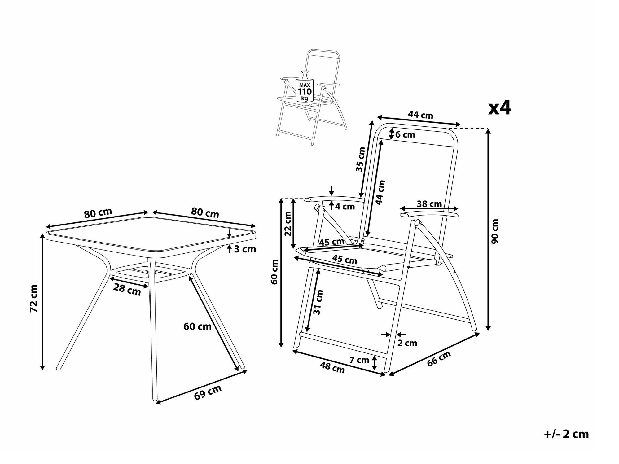 Stalo ir kėdžių komplektas Berwyn 2501