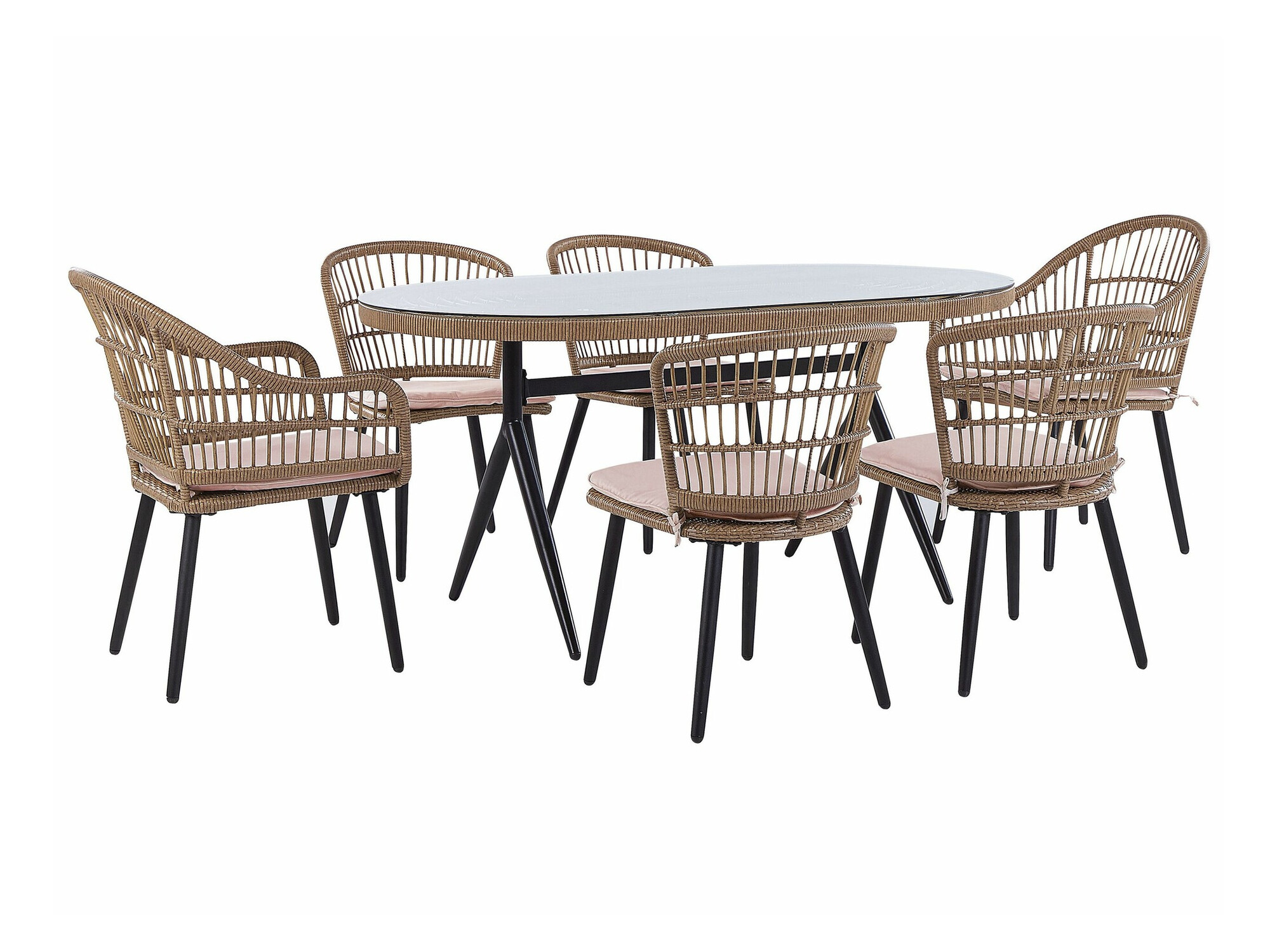 Stalo ir kėdžių komplektas Berwyn 2515 (Rožinė)