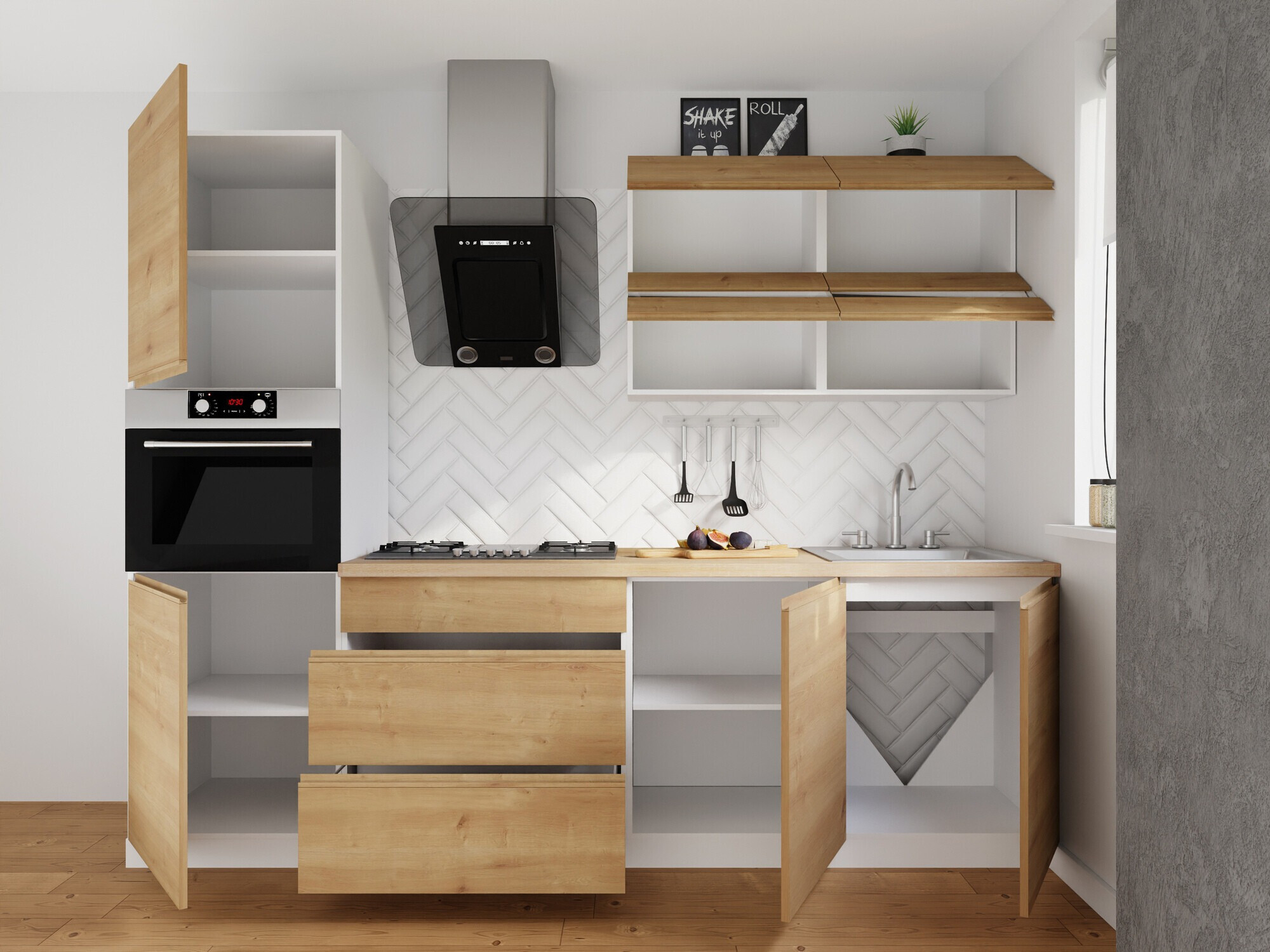 Modulinis virtuvės komplektas Soli Oak 164