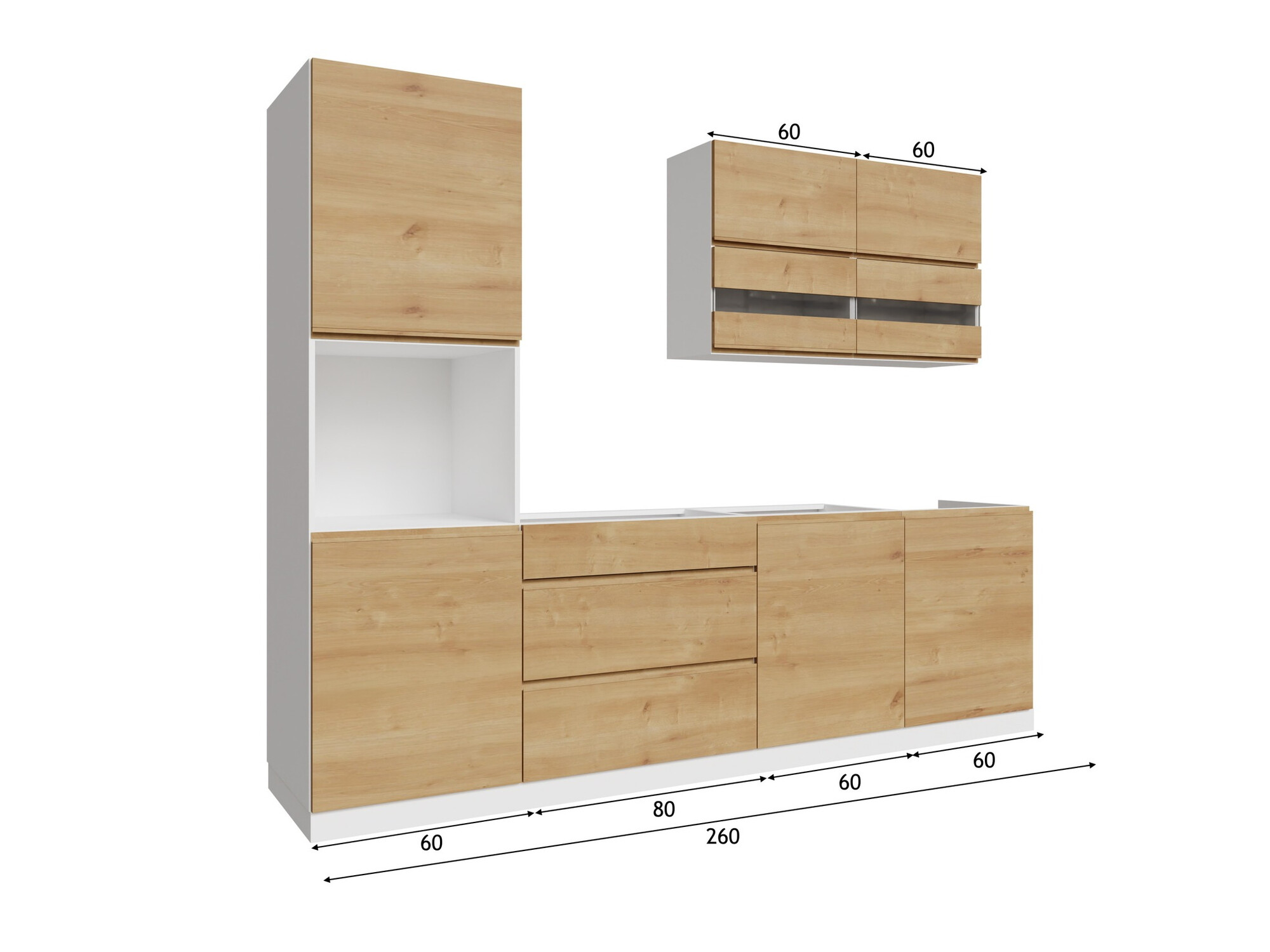 Modulinis virtuvės komplektas Soli Oak 164