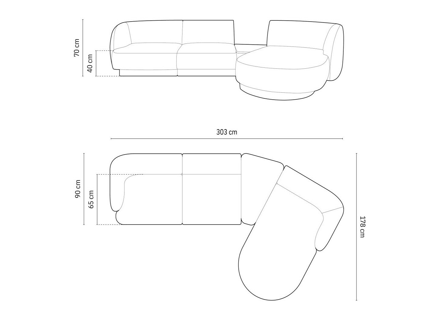 Modulinis minkštas kampas Tivlomi 117 (Bluvel 14)