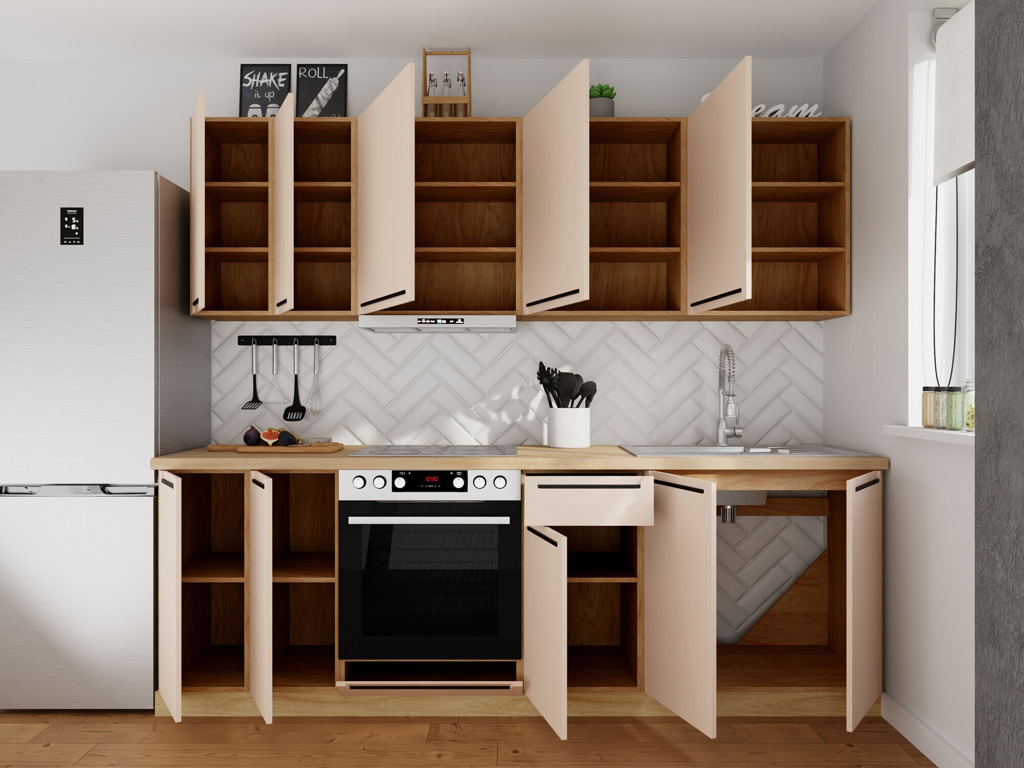 Modulinis virtuvės komplektas Riso Beige 170