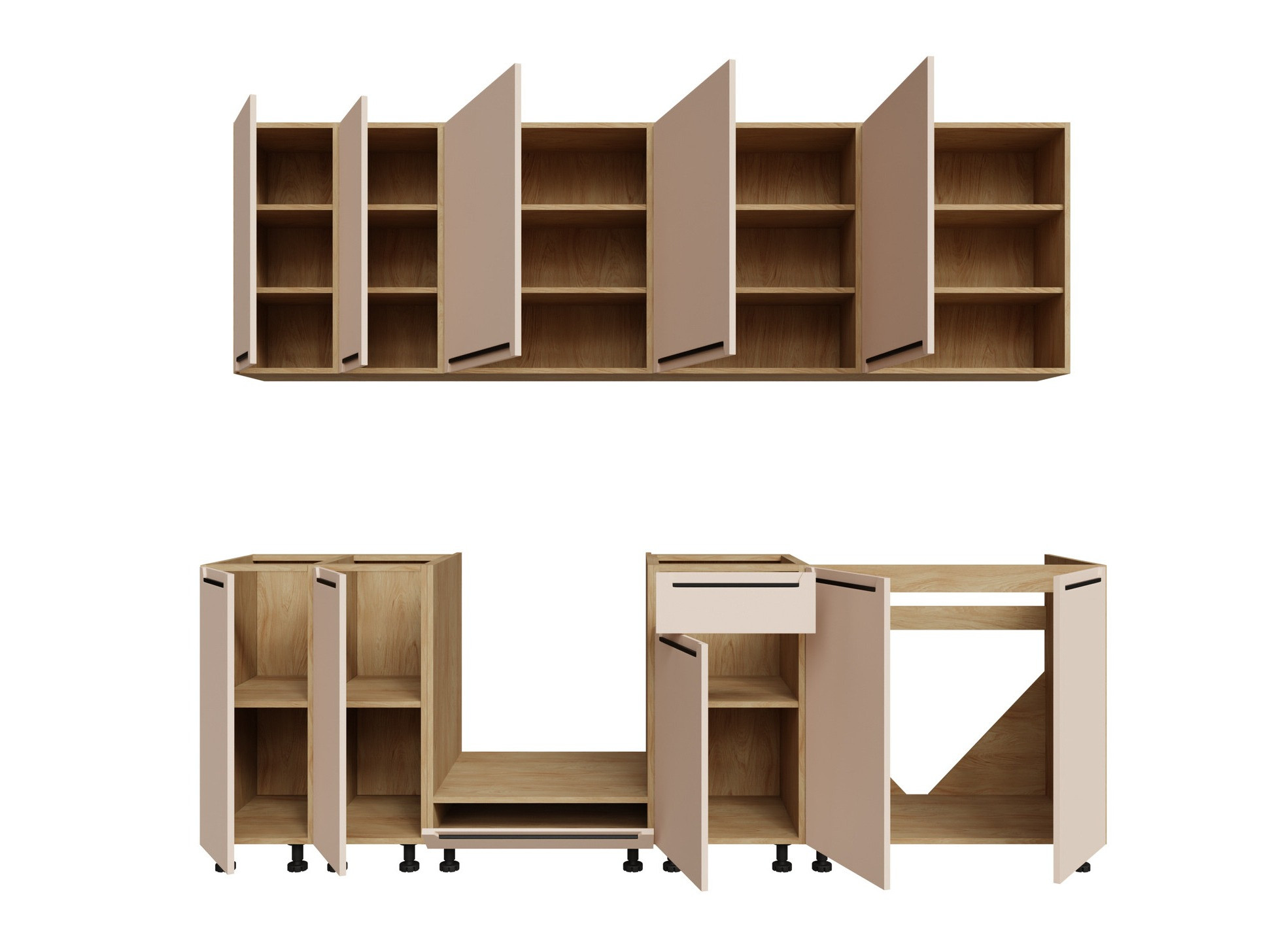 Modulinis virtuvės komplektas Riso Beige 170