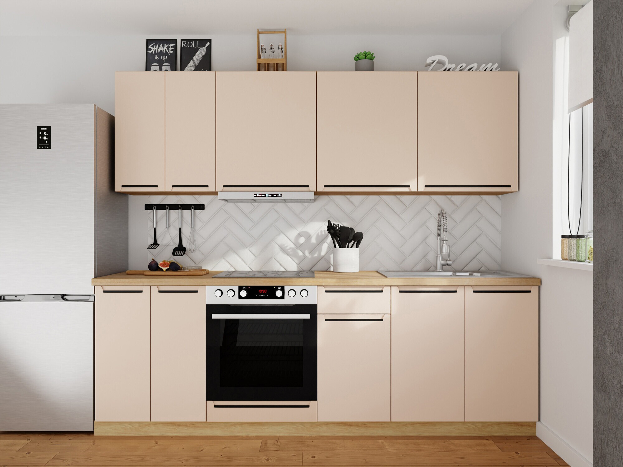 Modulinis virtuvės komplektas Riso Beige 170