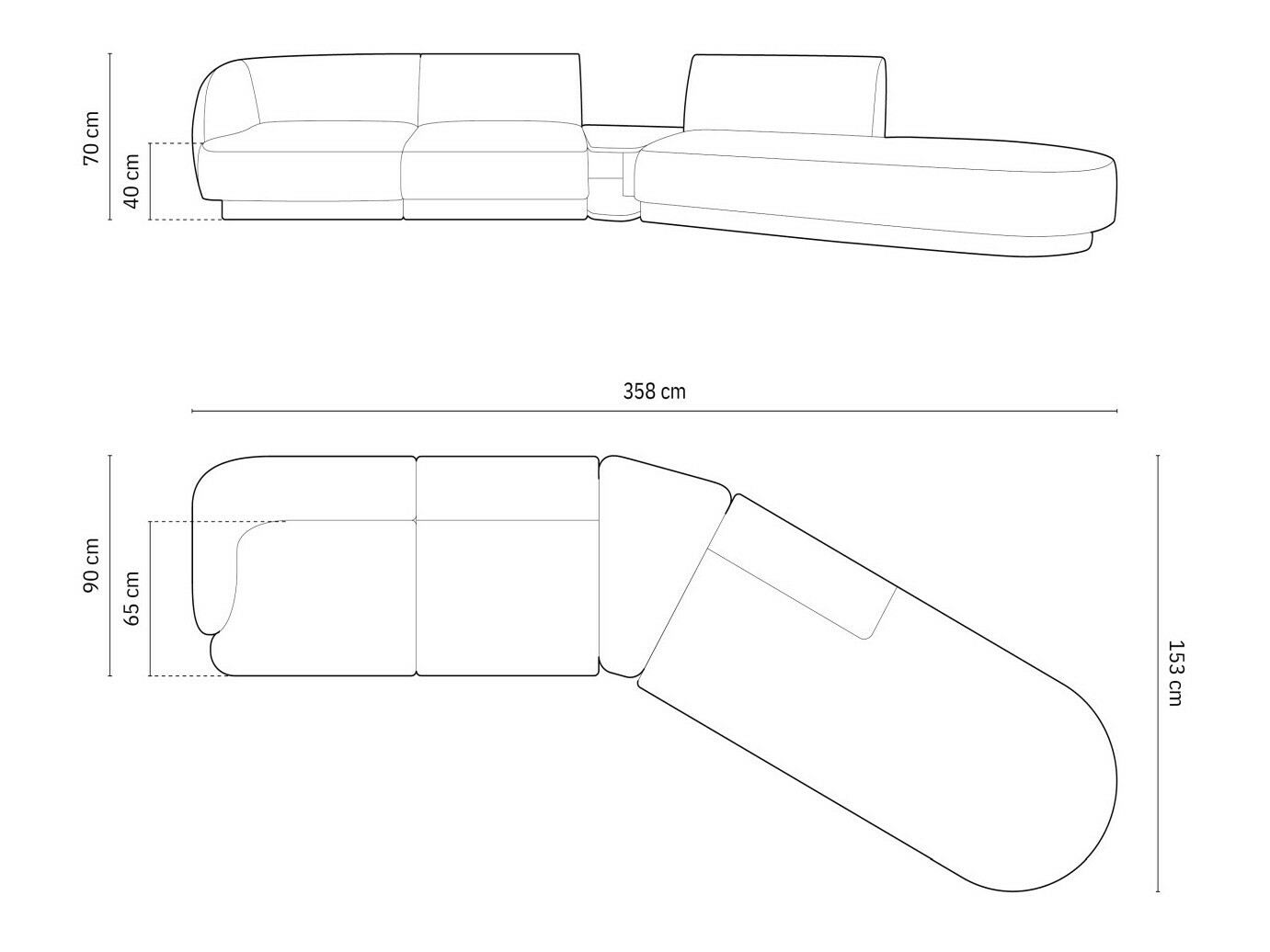 Modulinis minkštas kampas Tivlomi 119 (Bluvel 77)