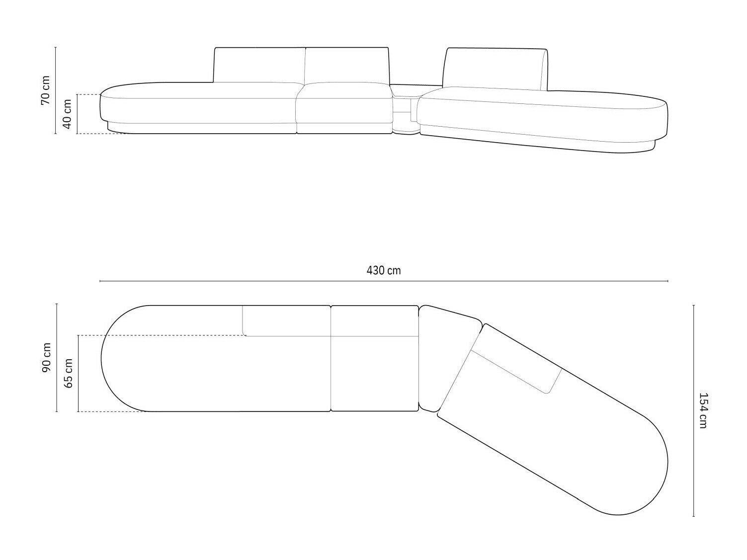 Modulinis minkštas kampas Tivlomi 120 (Bluvel 86)