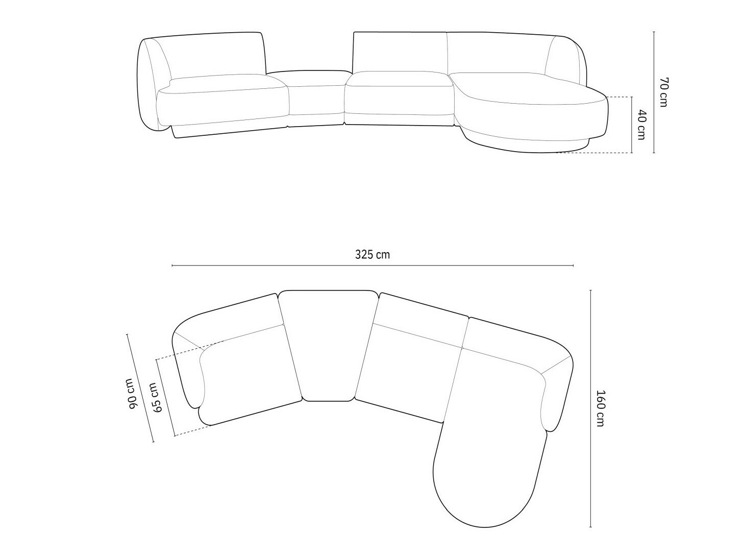 Modulinis minkštas kampas Tivlomi 121 (Bluvel 40)
