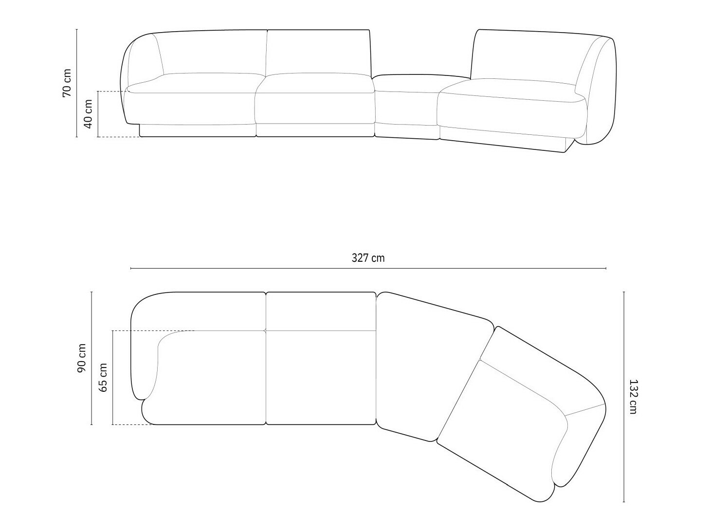 Modulinis minkštas kampas Tivlomi 122 (Bluvel 13)