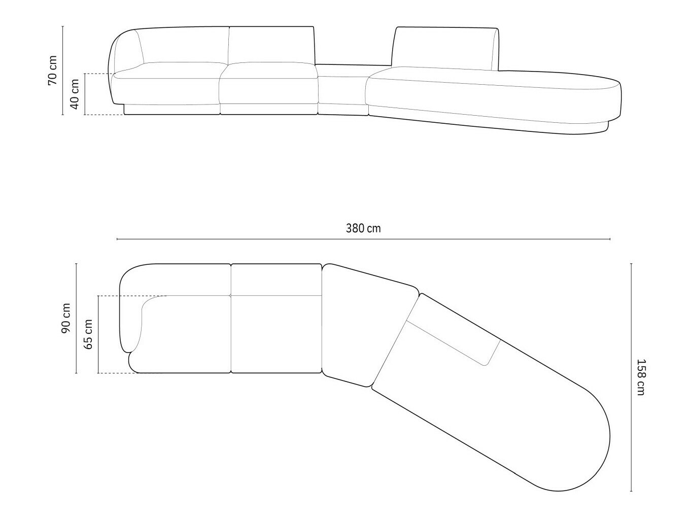 Modulinis minkštas kampas Tivlomi 123 (Bluvel 40)