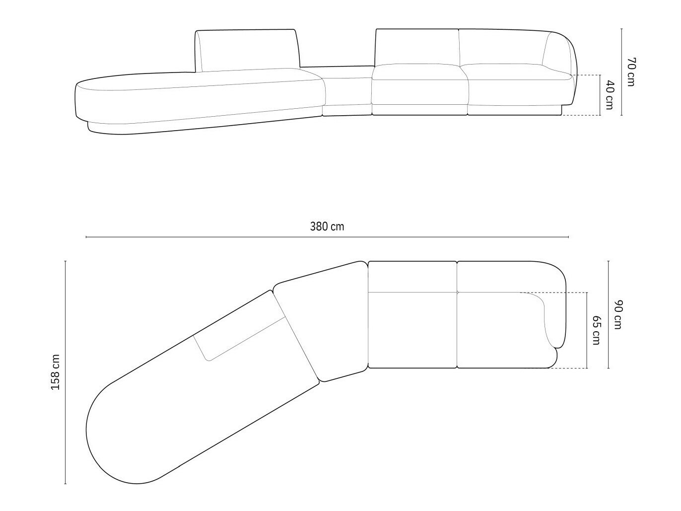 Modulinis minkštas kampas Tivlomi 123 (Bluvel 86)