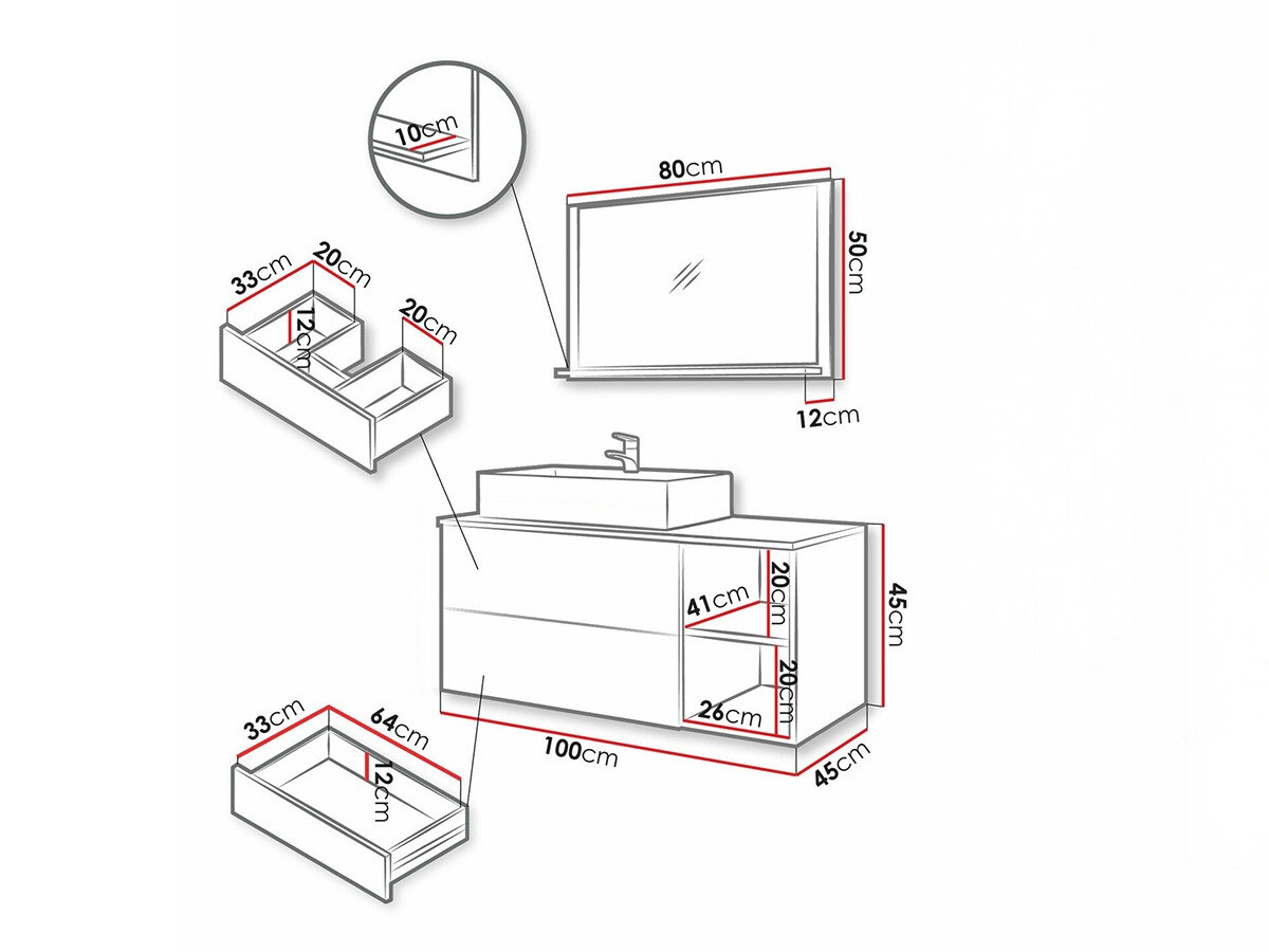 Vonios komplektas Nauta (Graikinis riešutas + Baltas marmuras)