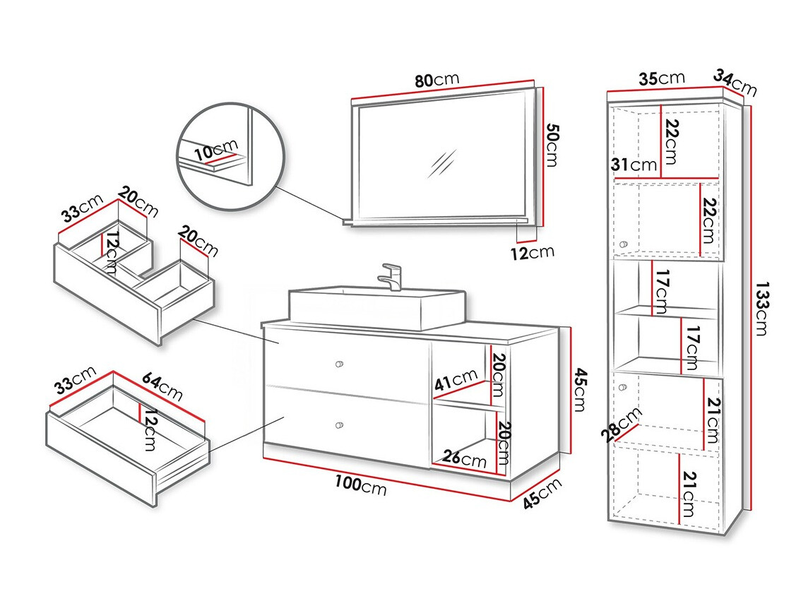 Vonios komplektas Ophruvi 101 (Graikinis riešutas)
