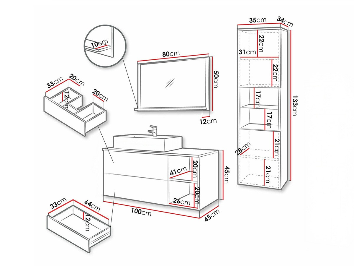 Vonios komplektas Ophruvi 104 (Graikinis riešutas)