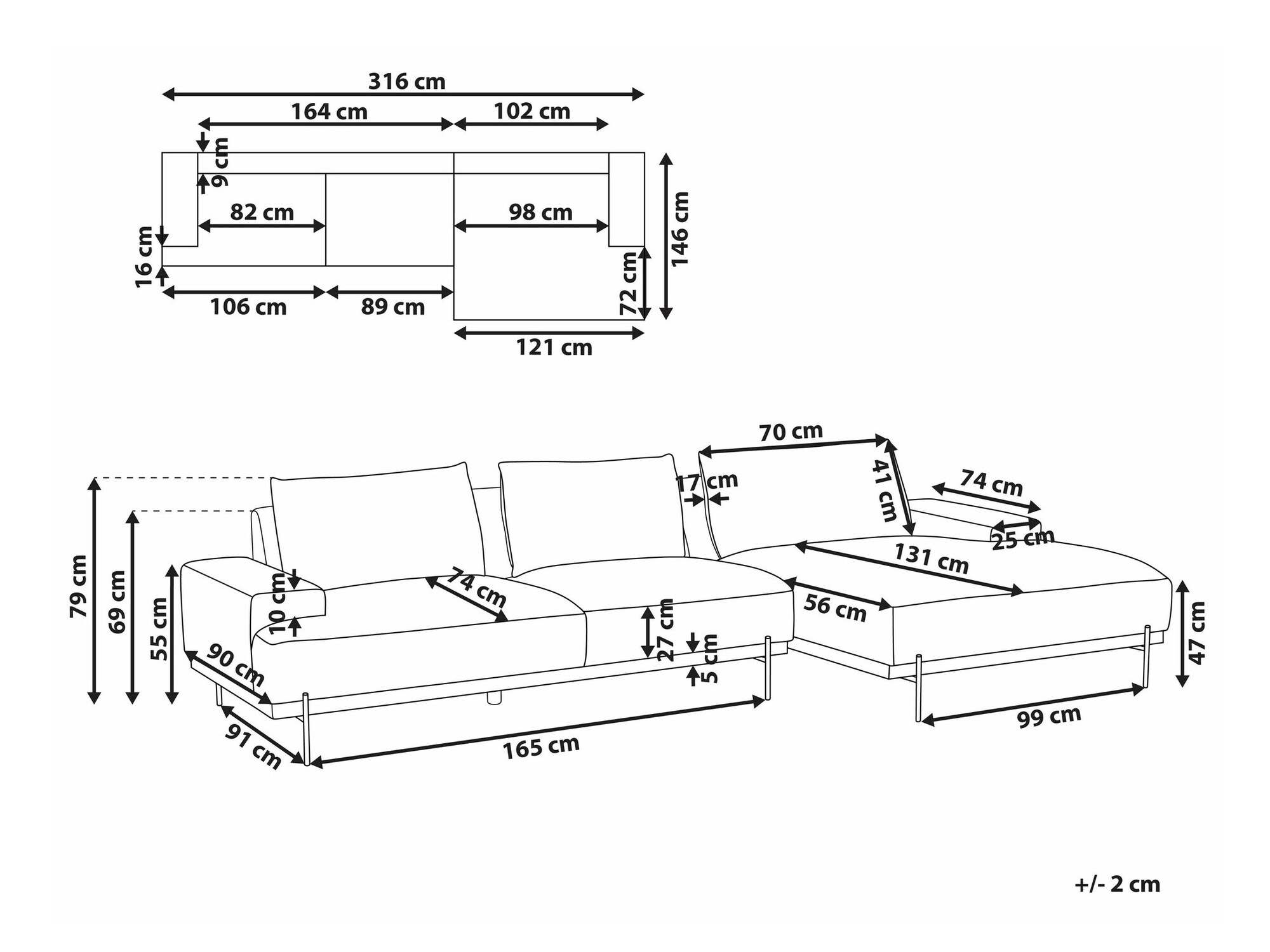 Minkštas kampas Berwyn 2525 (Smėlinė)