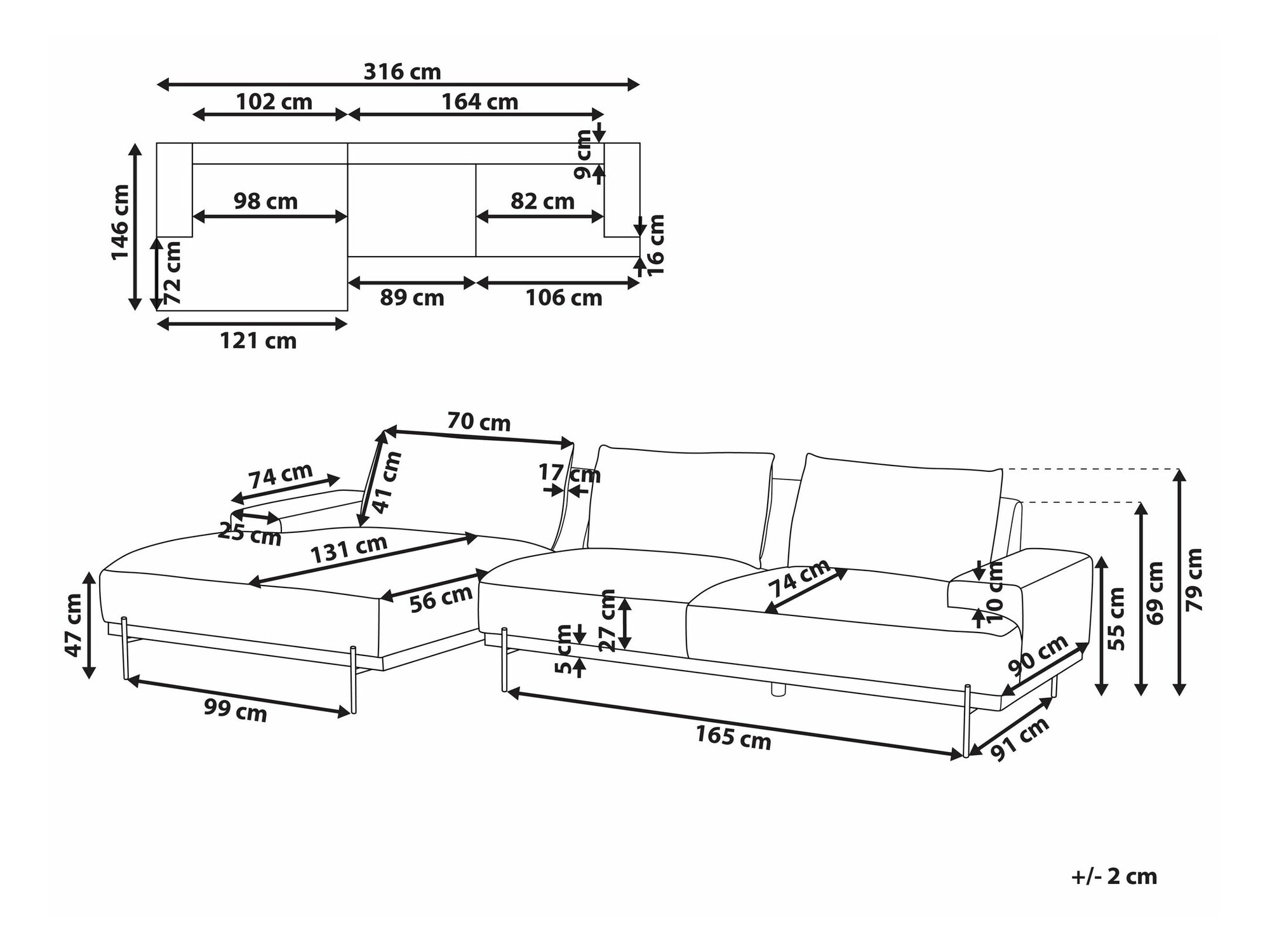 Minkštas kampas Berwyn 2525 (Šviesi ruda)