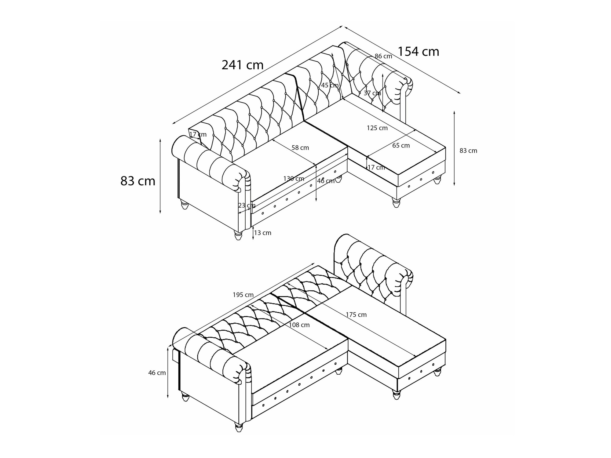 Minkštas kampas Tulsa 677 (Kreminė)
