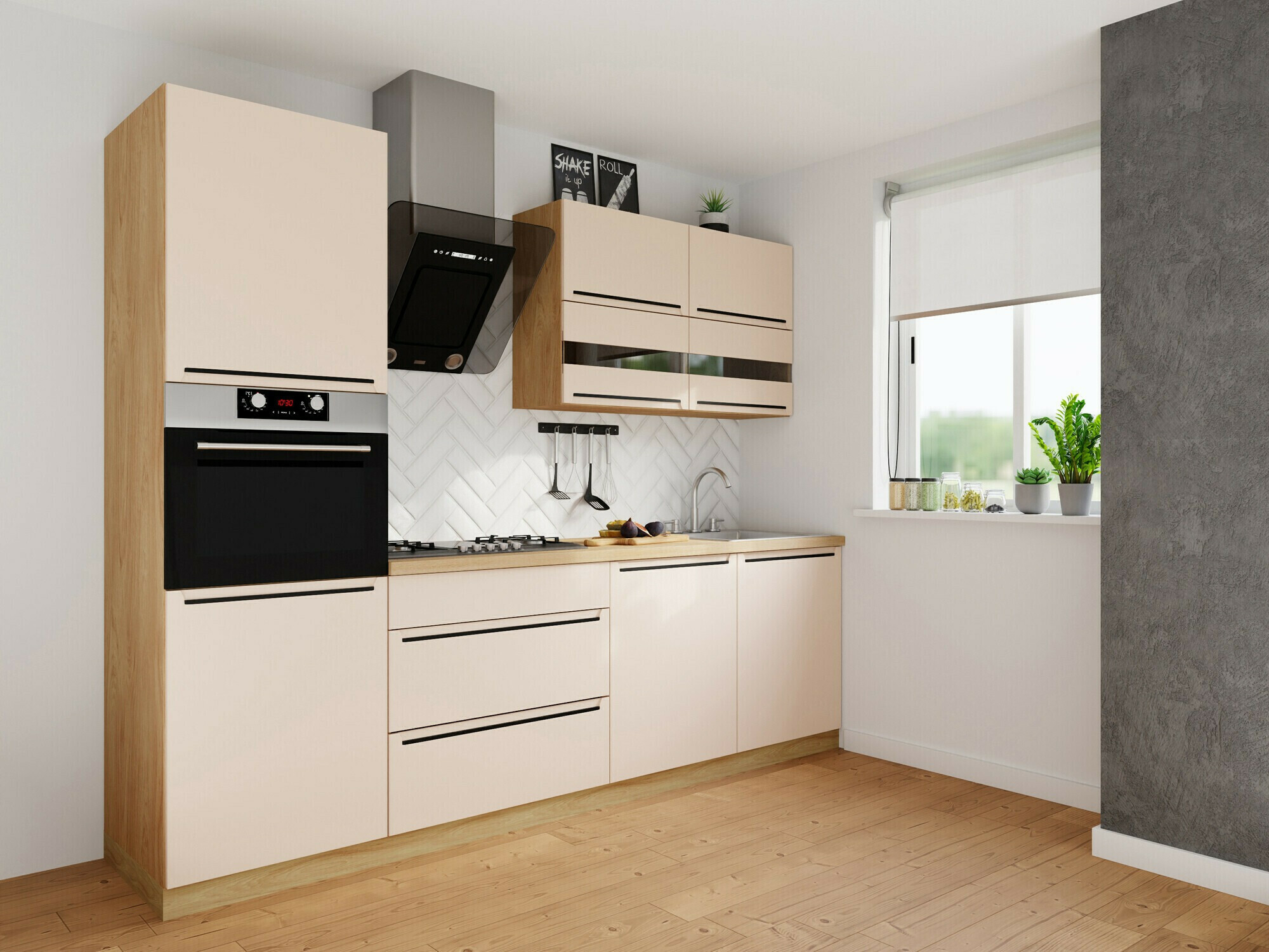 Modulinė spintelė įmontuojamai buitinei technikai Riso Beige 135