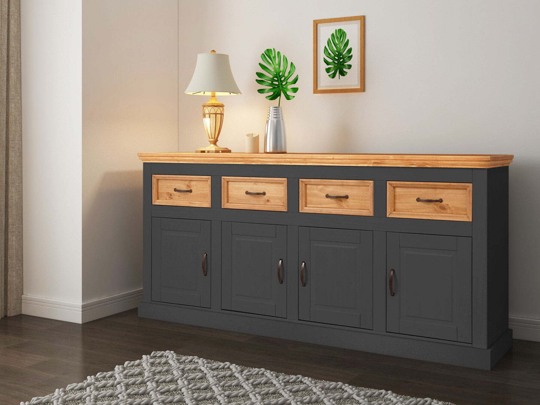 Komoda Tolelio 106 (Antracitas + Pušis)