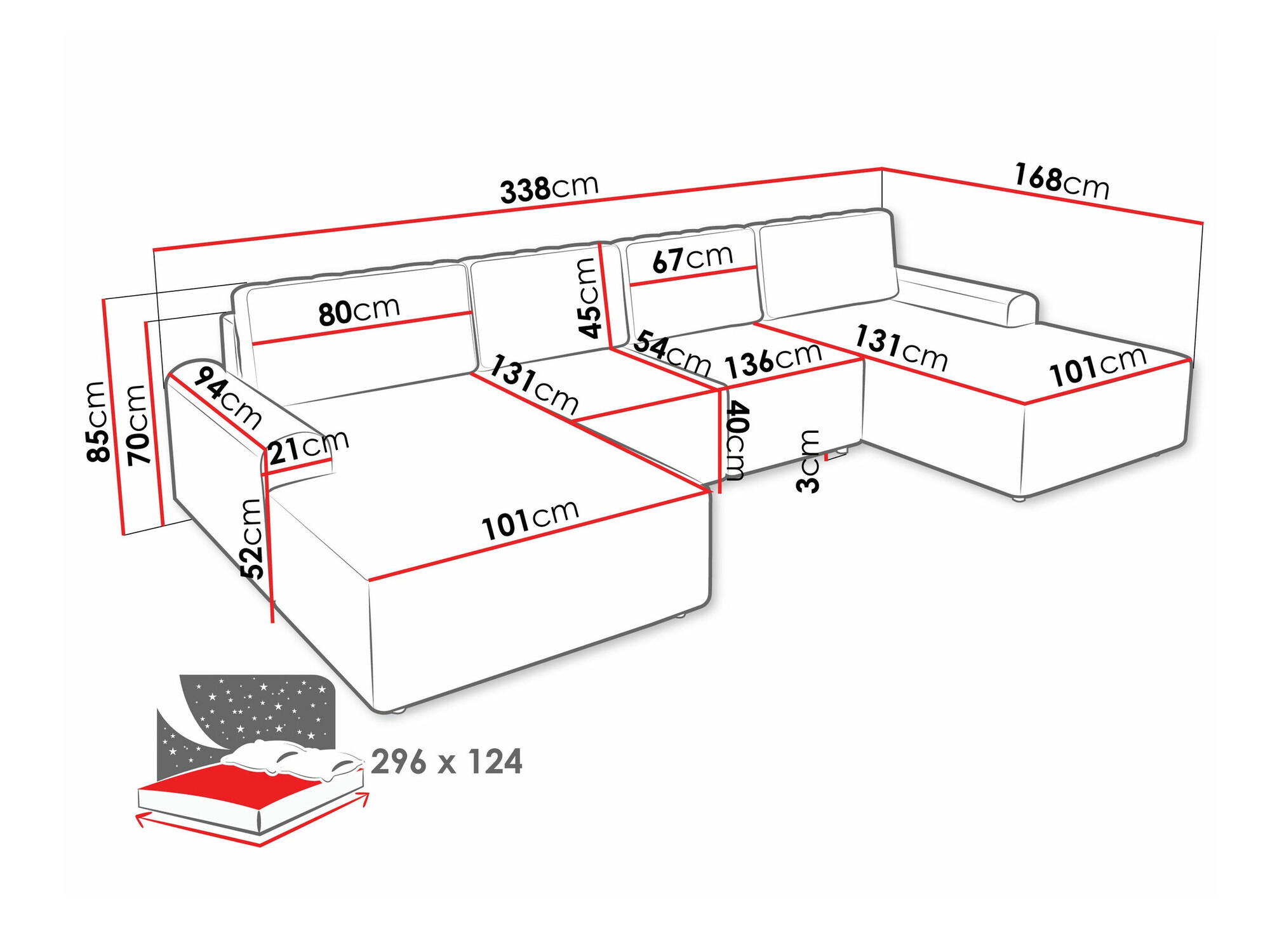 Minkštas kampas Stonecrest 106 (Sierra 751)