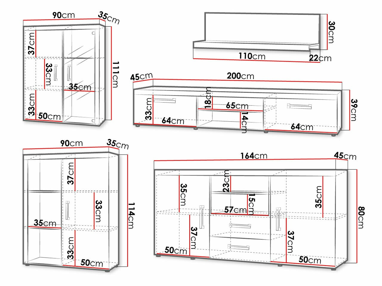 Svetainės komplektas Cormiru 109 (Slyva + grafitas)
