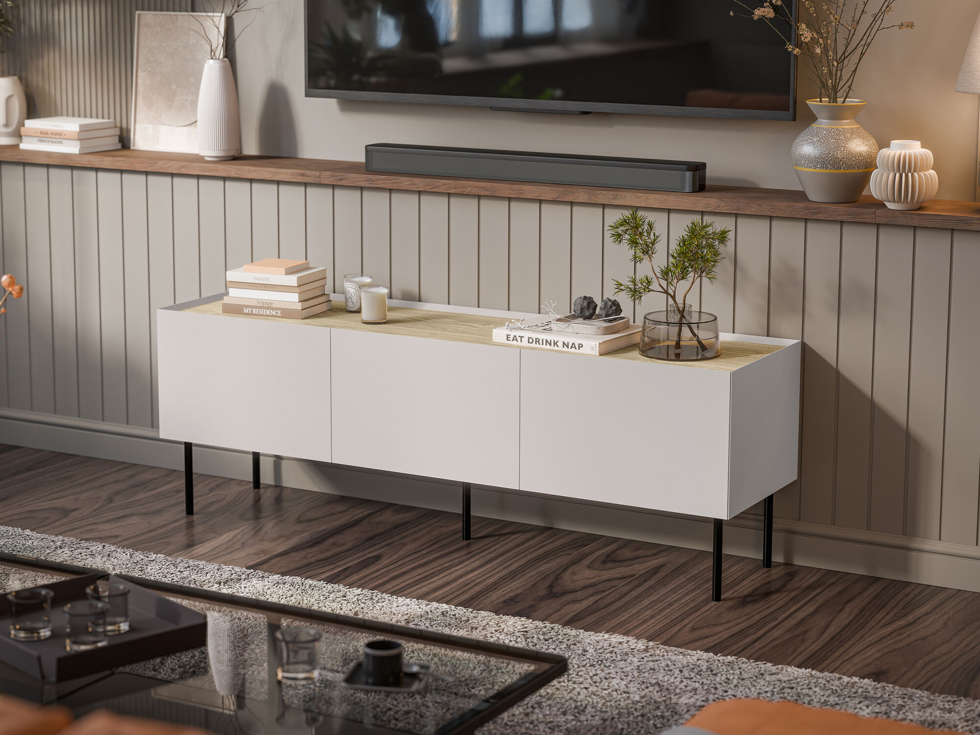 TV staliukas Melbela 106 (Kašmyras + Ąžuolas)