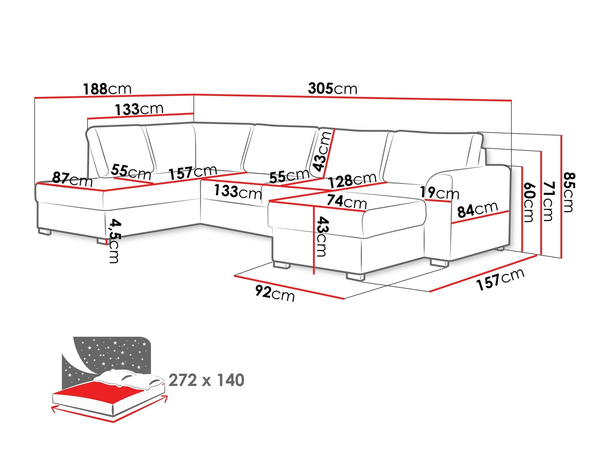 Minkštas kampas Comfivo Flumen (Twist 23)