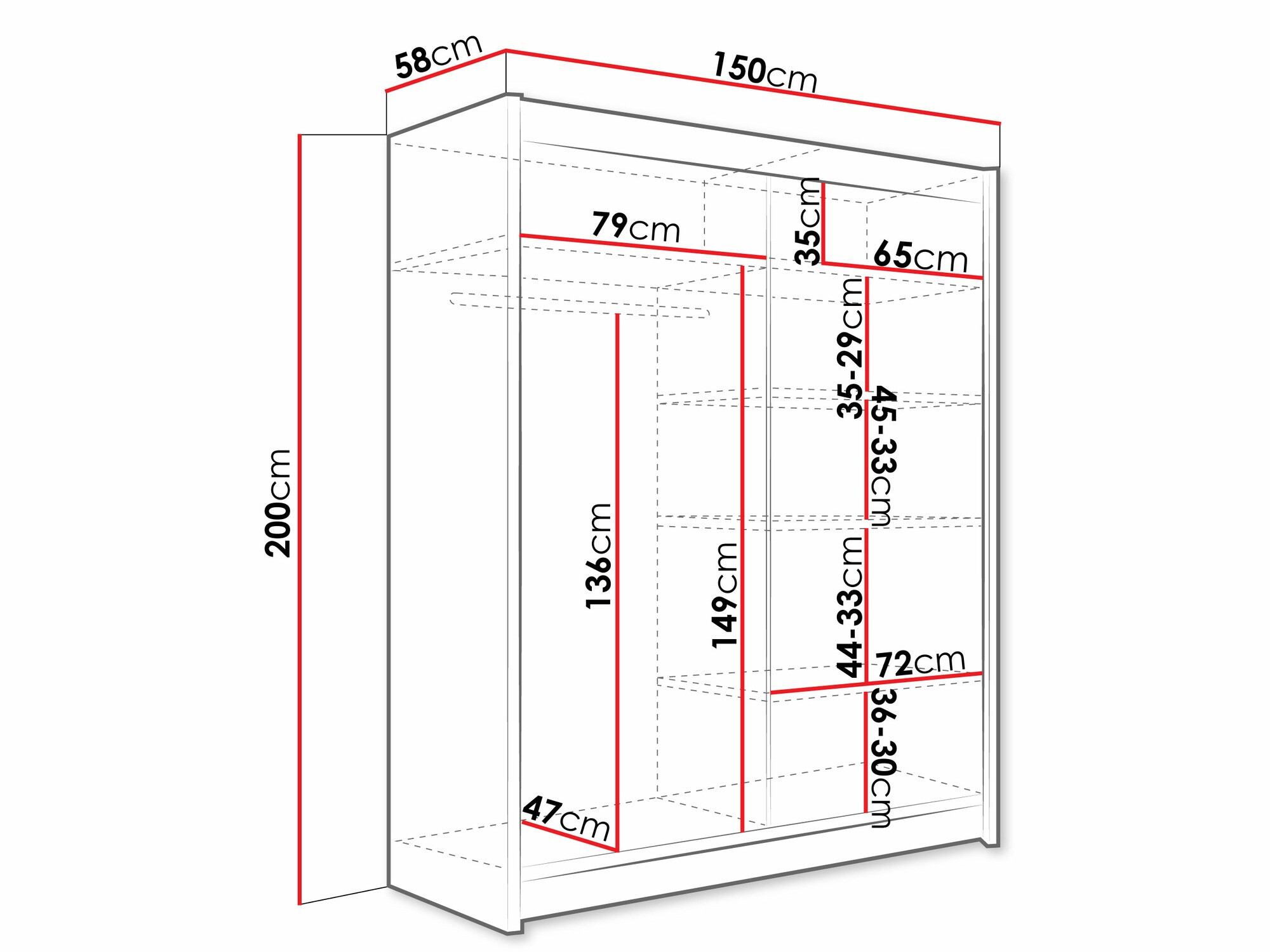 Spinta Closico 136 (Sonomos ąžuolas)
