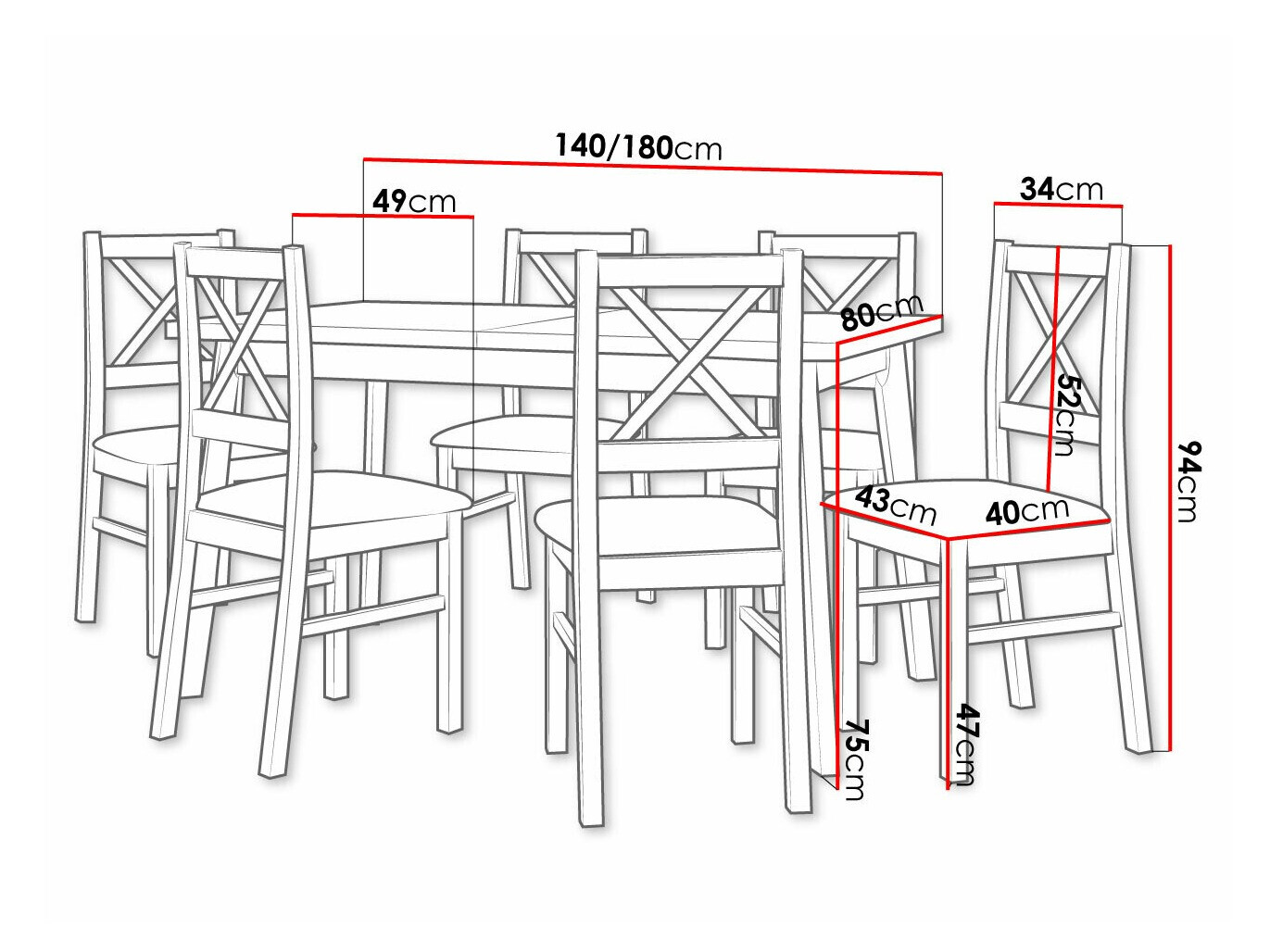 Valgomojo komplektas Victorville 223